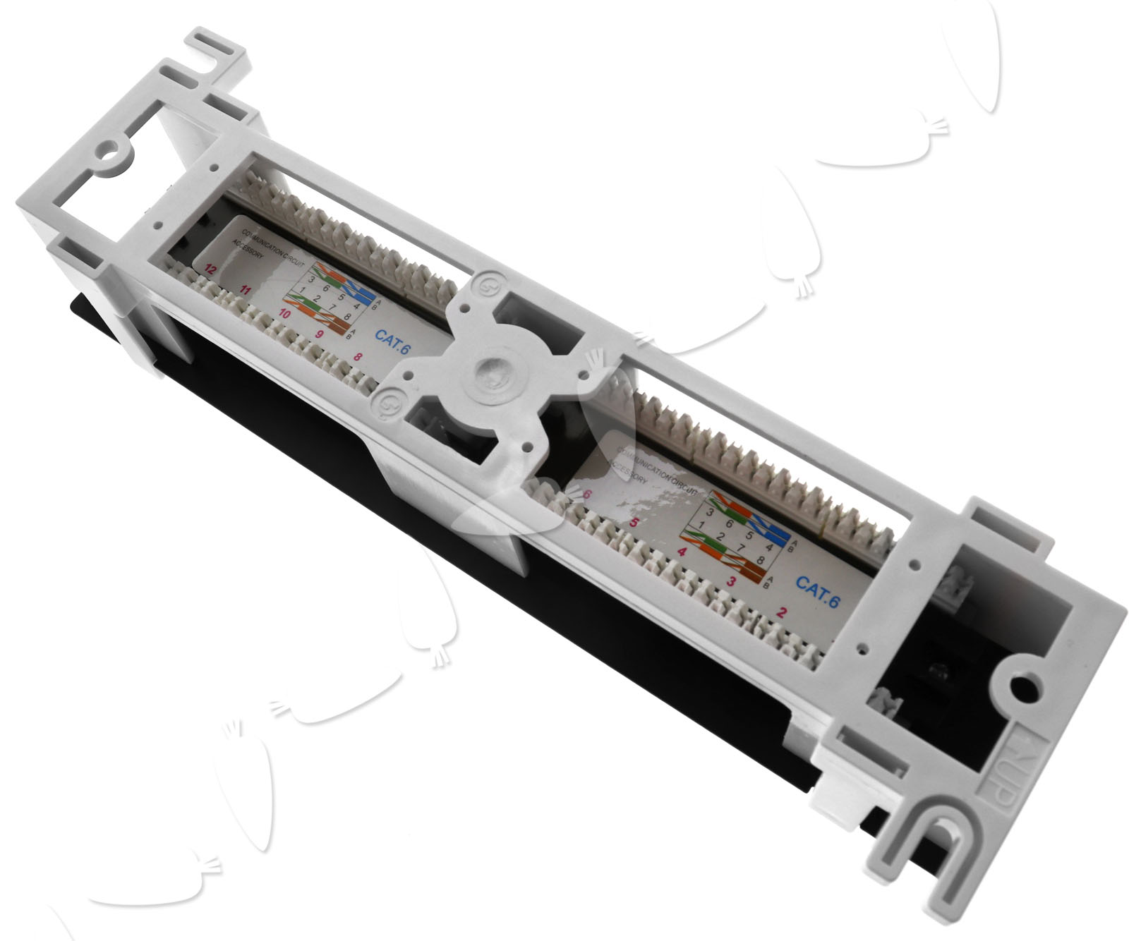 CAT6 12 Port RJ45 110 Network Mini Patch Panel with Rack Wall Mount ...