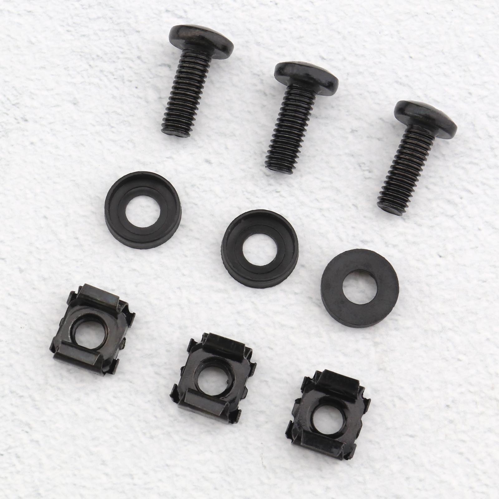 Bolts Screws Washers For Data Cabinets 50 All Black M6 Cage Nuts
