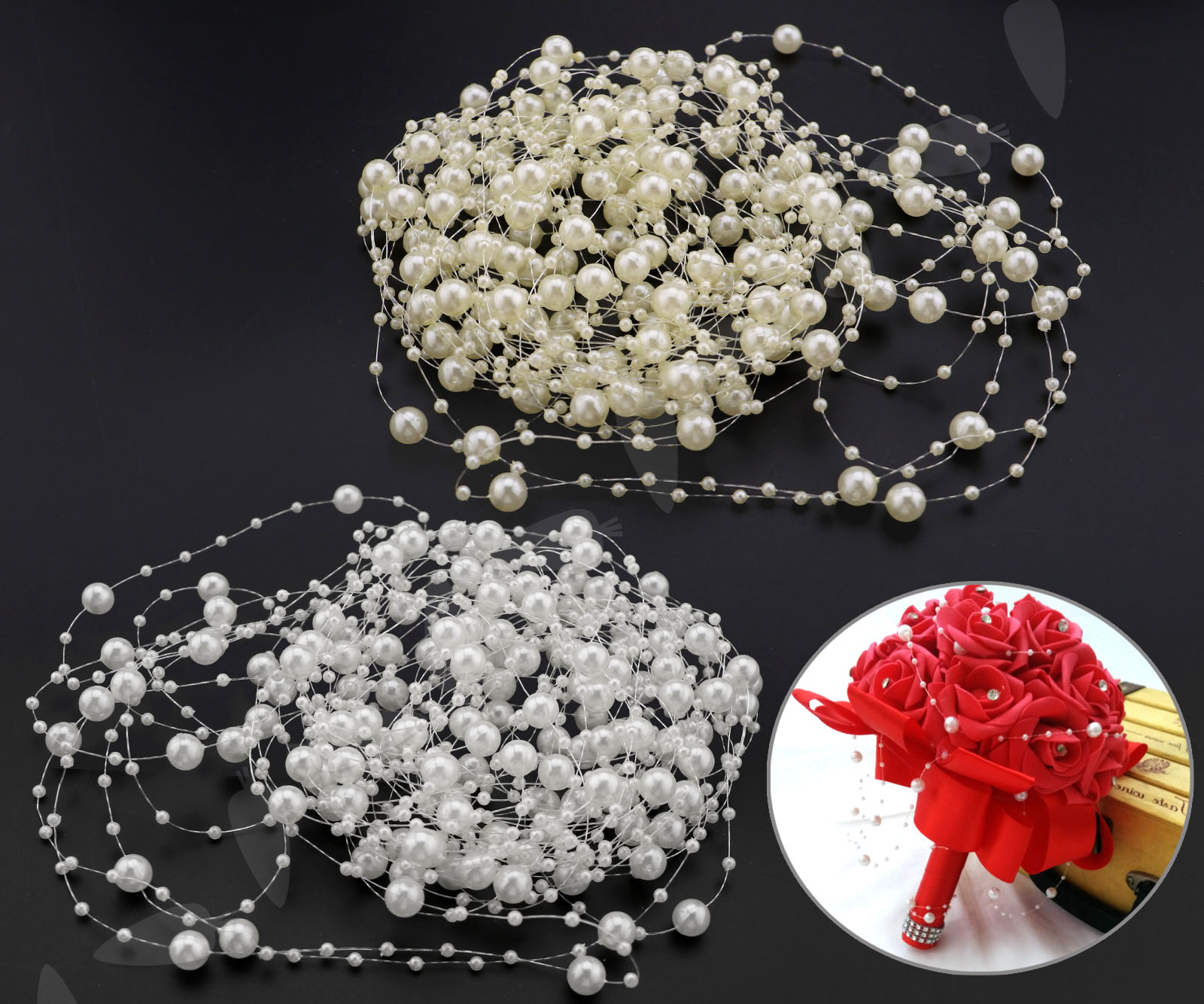 10m Acrylic 3 8mm Pearls Beads Hanging String Wedding Garland
