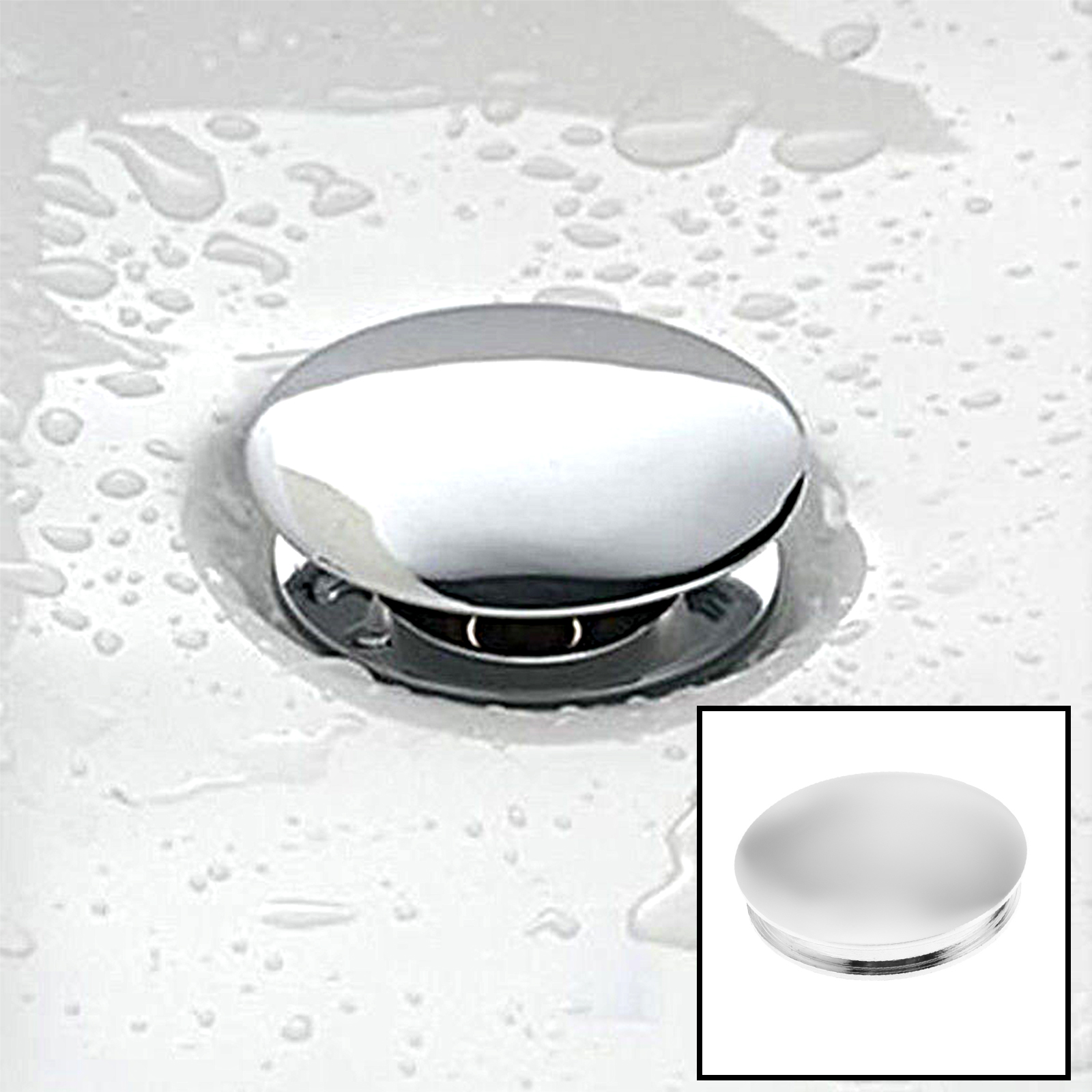 3Pcs/Set Silver Sink Bathroom Basin Waste Easy Pop Up Click Clack Plug