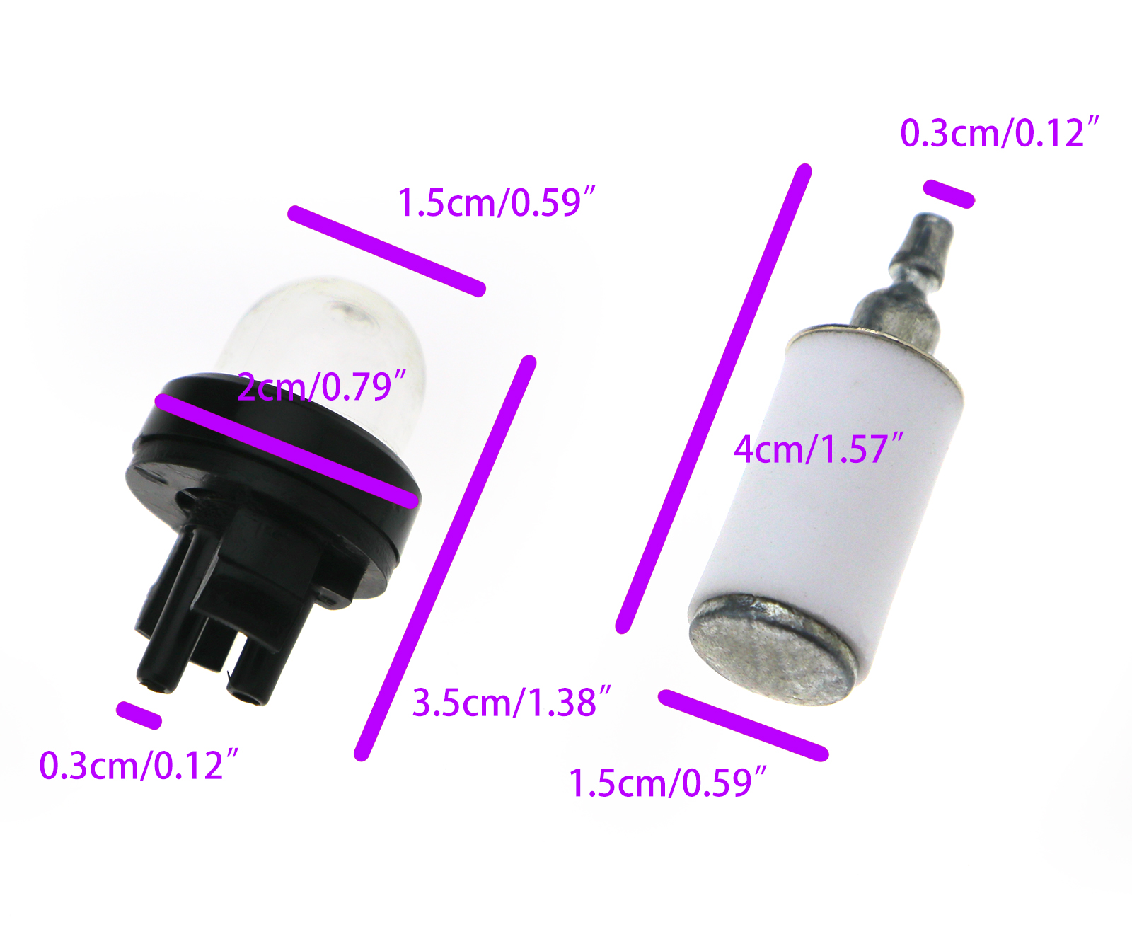 6Pcs/Set Fuel Filter Lines Snap Primer Bulb For Weed Eater Ryobi Stihl