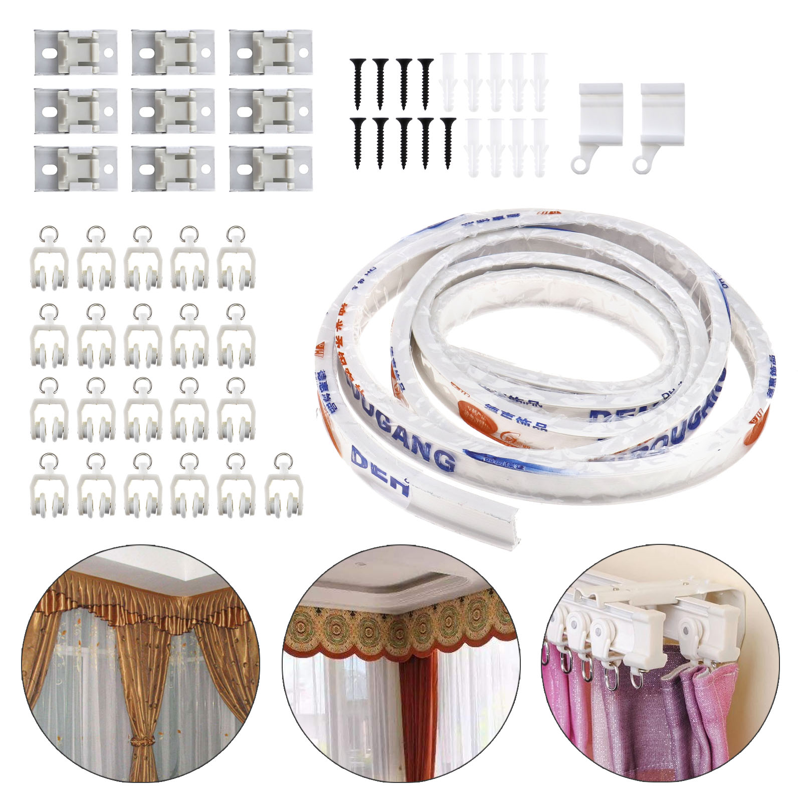 3 Meter Straight Standard & Bay Window Curtain Track Glider Rail