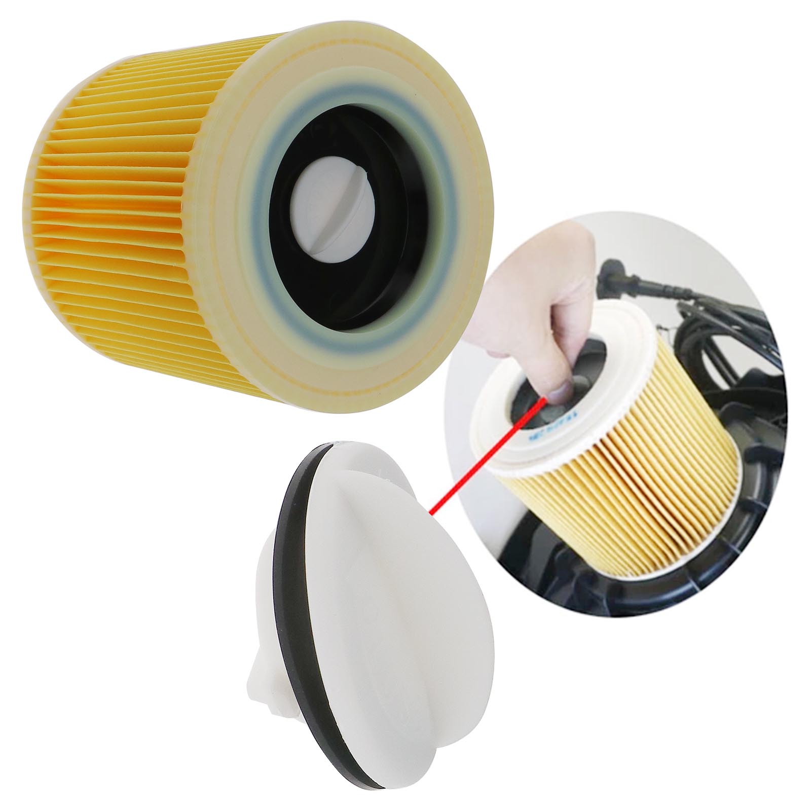 2x Cartridge Filter For Karcher WD3.500 MV2 NT27/1 Wet & Dry Vacuum