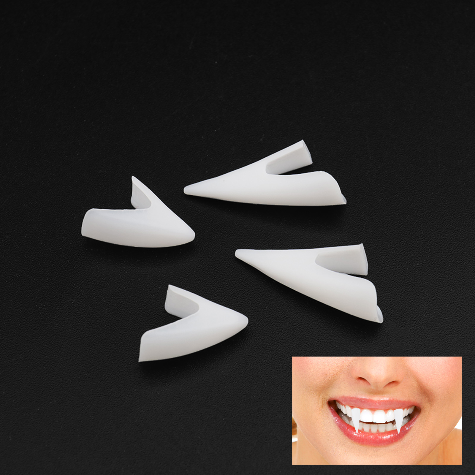 0.8cm Vampire Fangs Cap Dracula Teeth Fancy Dress Horror White 4x eBay