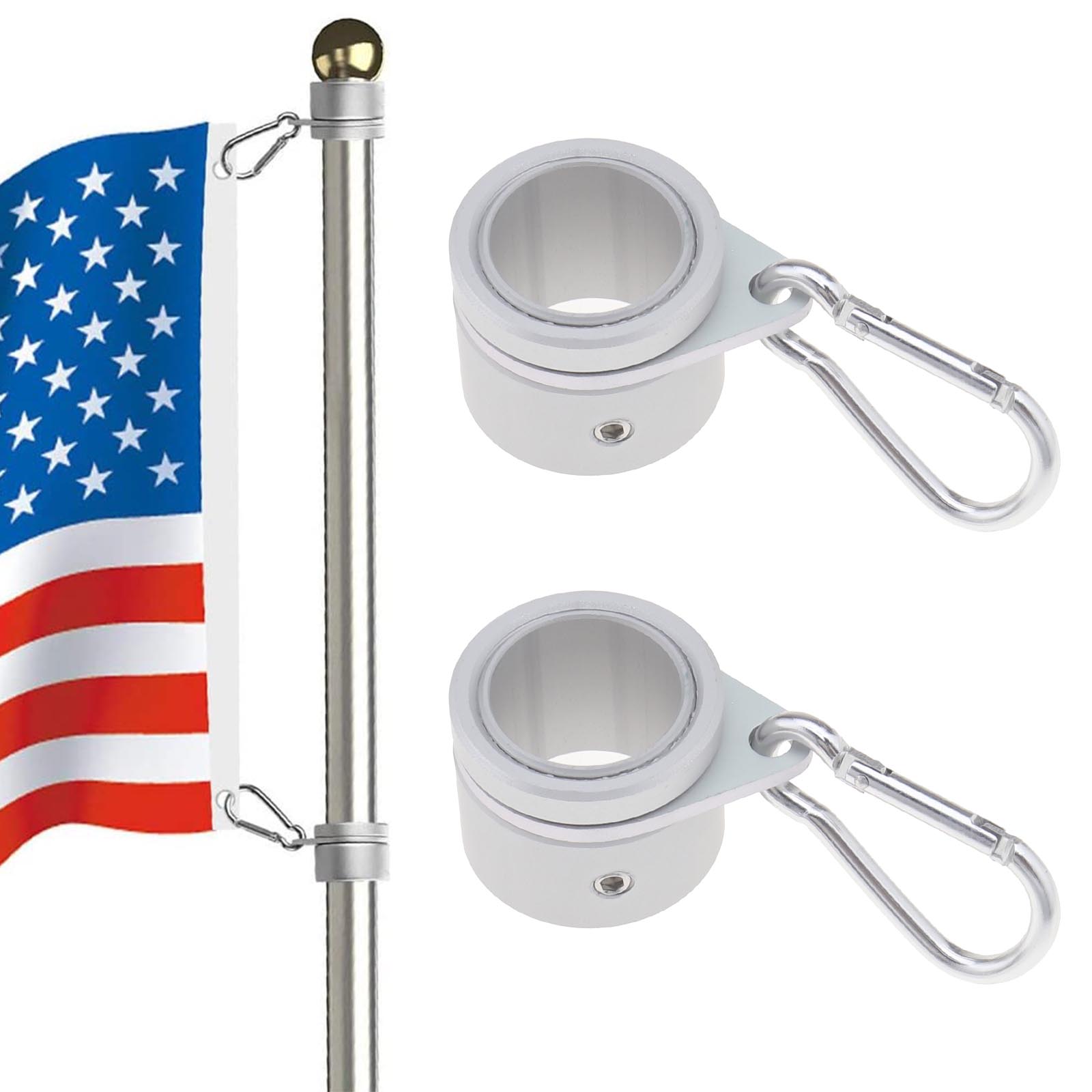 Aluminum Flagpole Spinning Rotating Rings Grommet Clip for 1'' or Less Flag Pole eBay