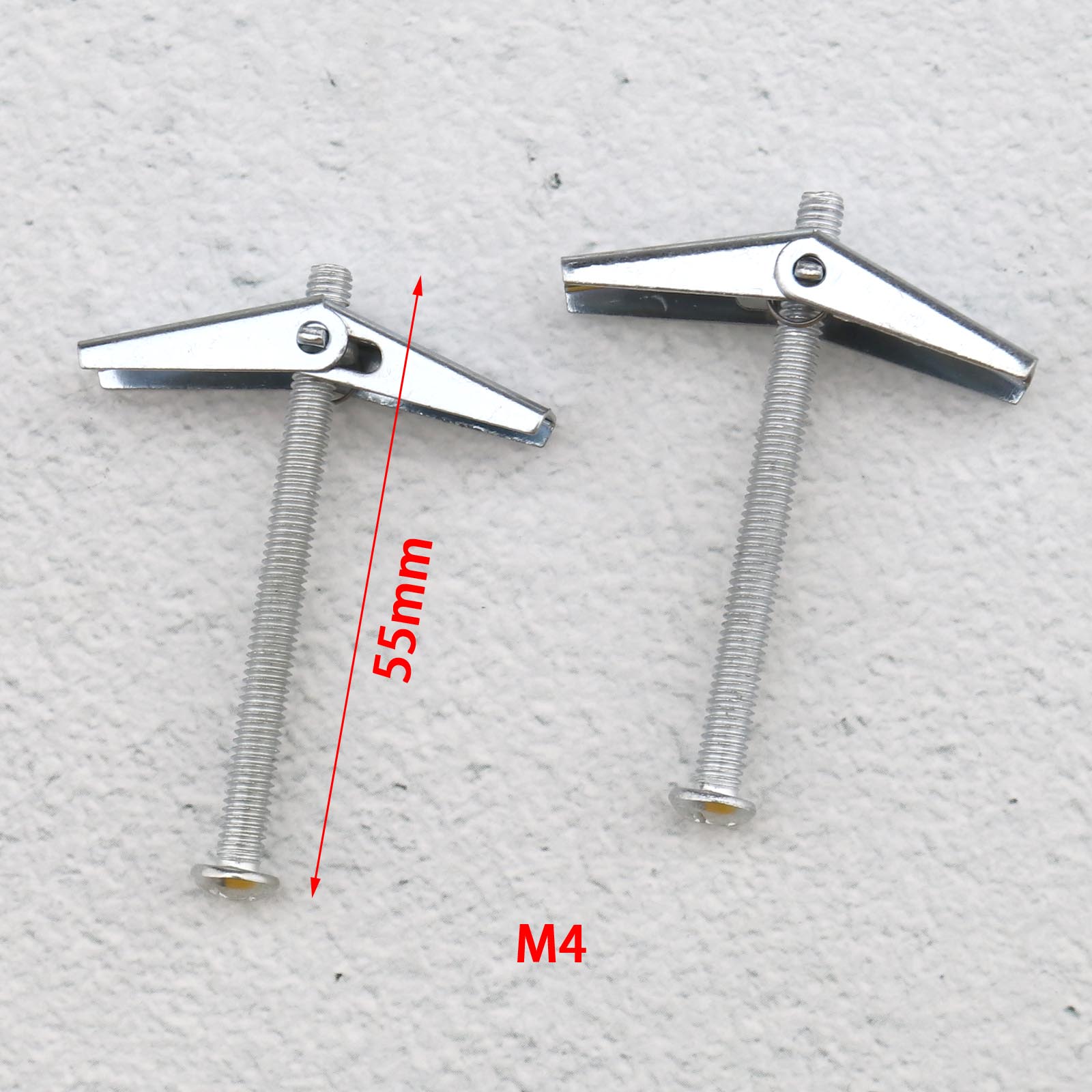 50pcs Zinc Plated Steel Round Head Spring Toggle Anchors Bolt