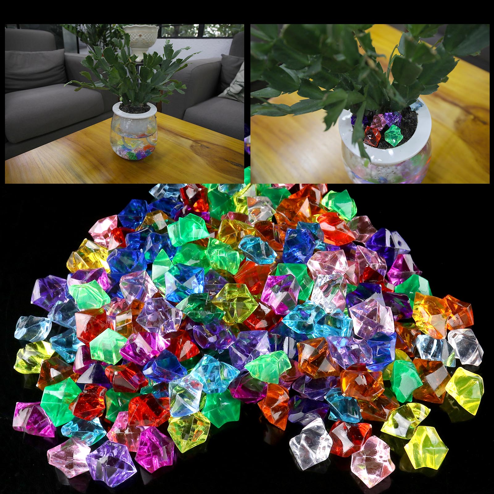 200 pcs Beads Vase Filler Crystal Gems Pirate Party Craft Props Home Display