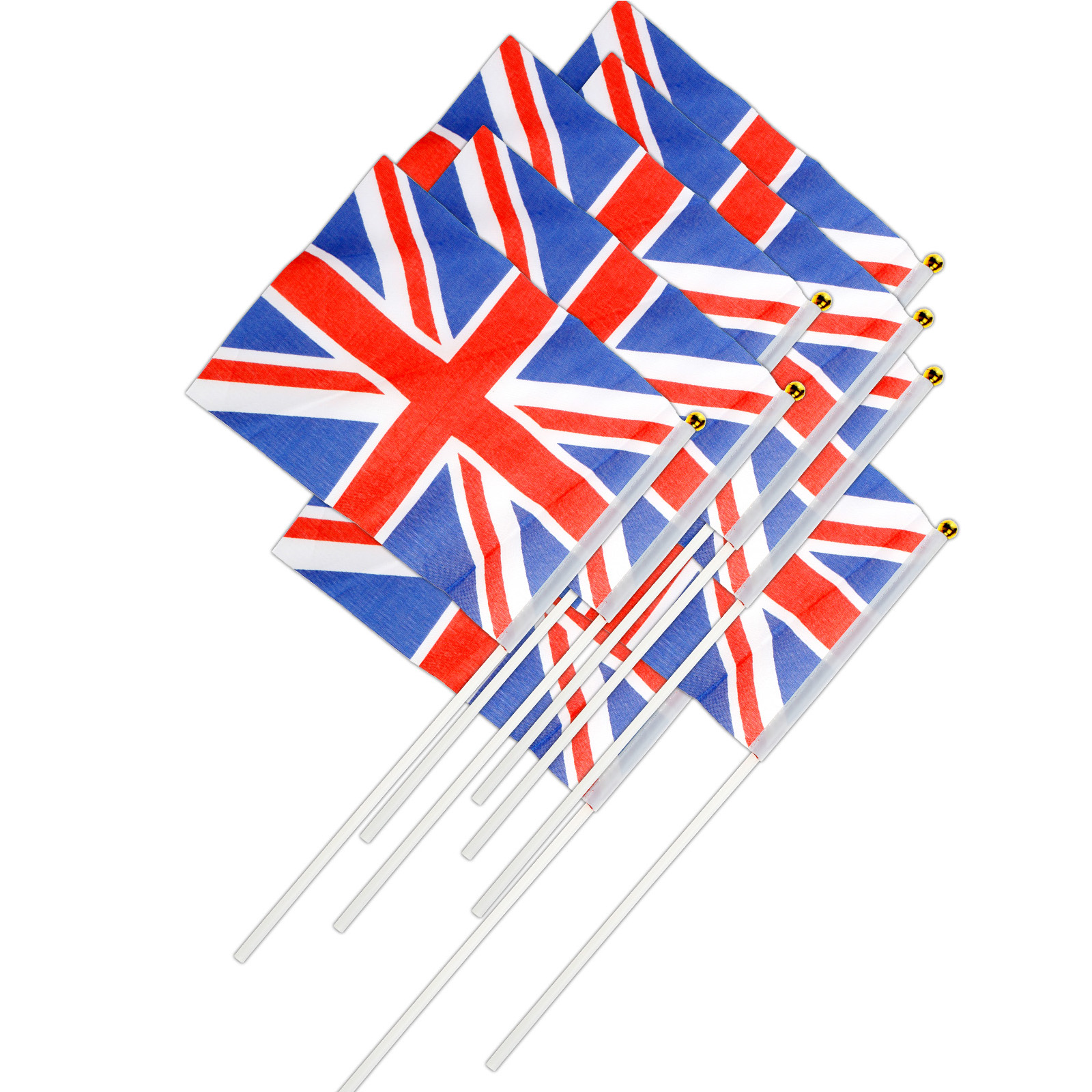 X 5 24/"WOOD STICK UNION JACK HAND WAVING FLAG 18/"X12/"