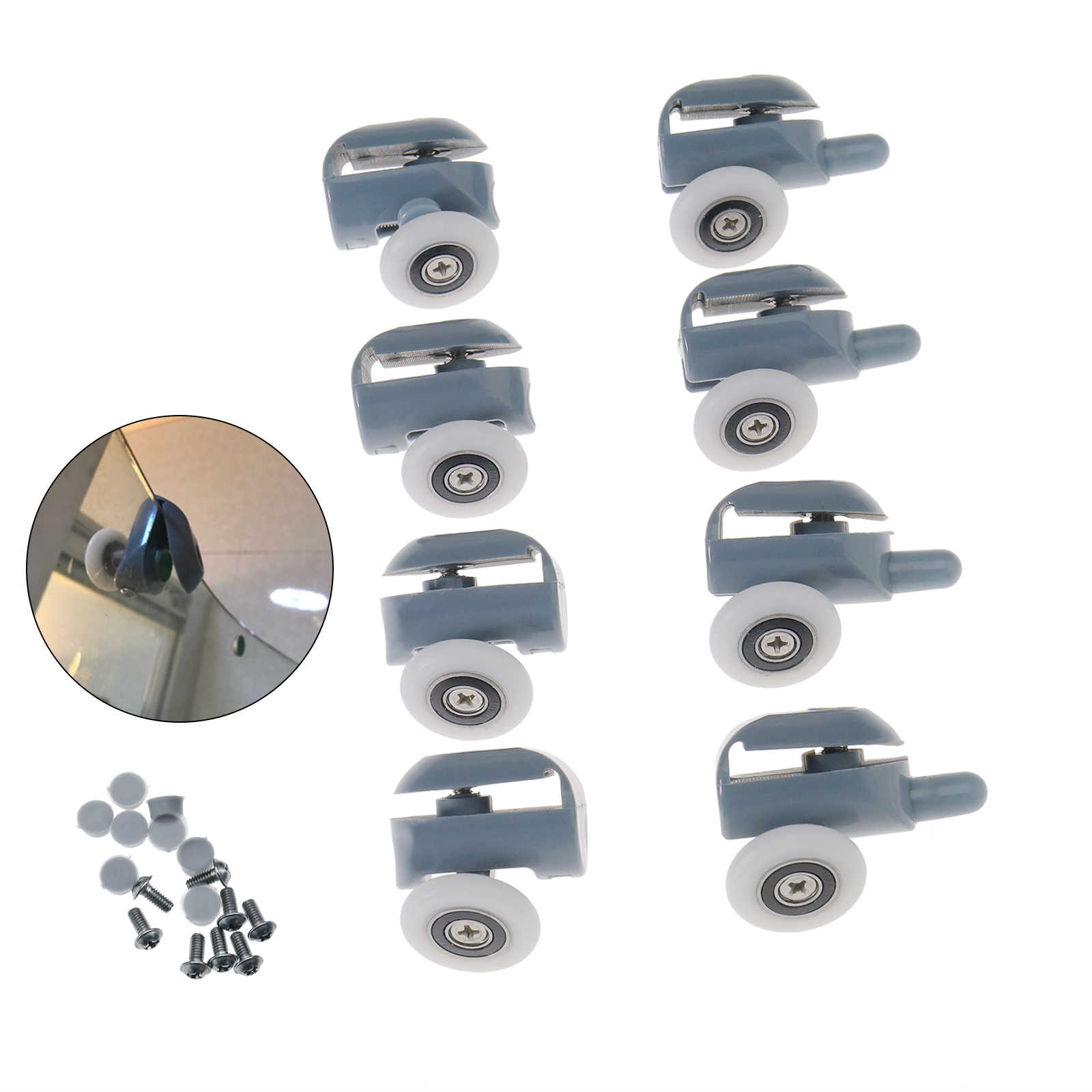 Wheels Runners Pulleys 25mm Diameter bathroom Replacement Parts by Smooth 8 Pcs Shower Door ROLLERS