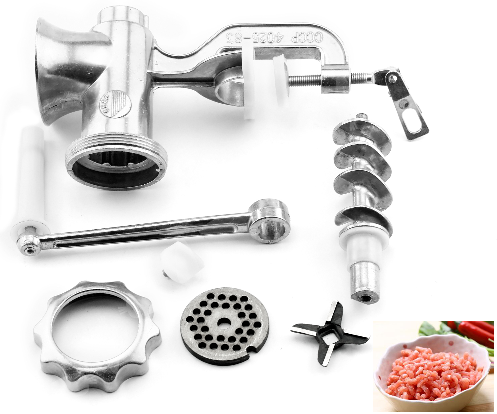 ALUMINUM HANDLE MANUAL GRINDER BEEF MEAT MINCER SAUSAGE MINCE MAKER