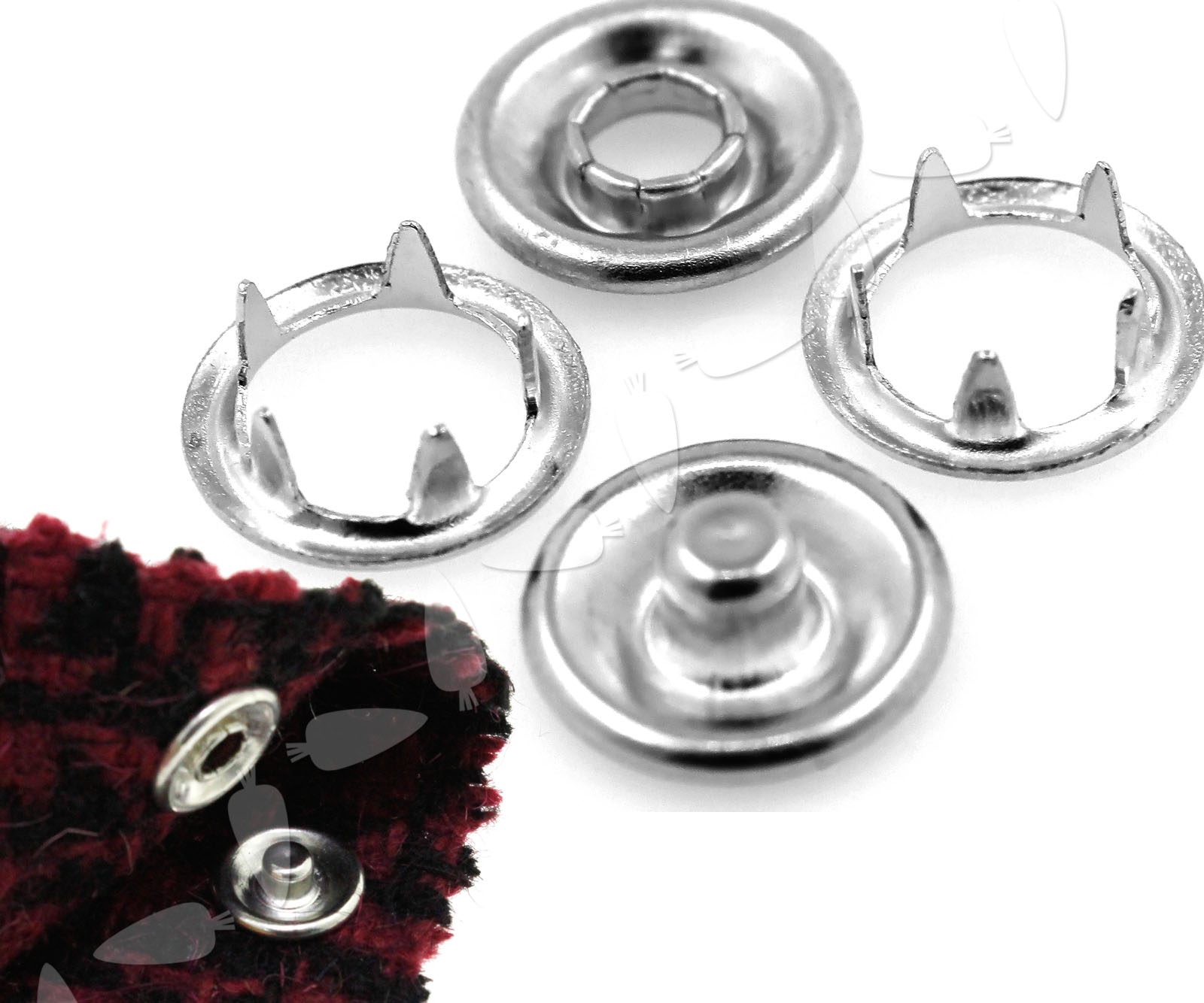 100 x Poppers Snap Fasteners Press Stud Sewing Leather Craft Clothing 9