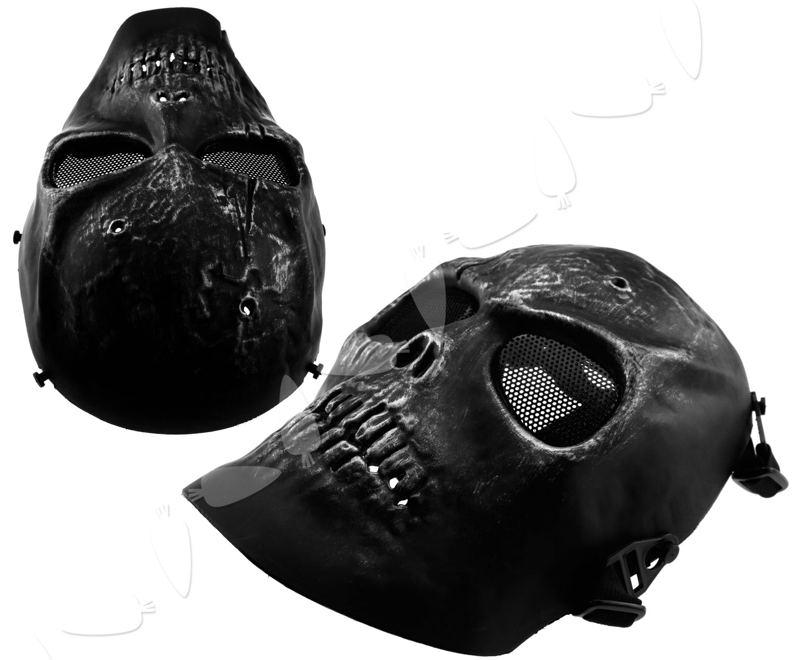Army Skull Skeleton Airsoft Gun Full Face Game Protect Safe Mask Black ...