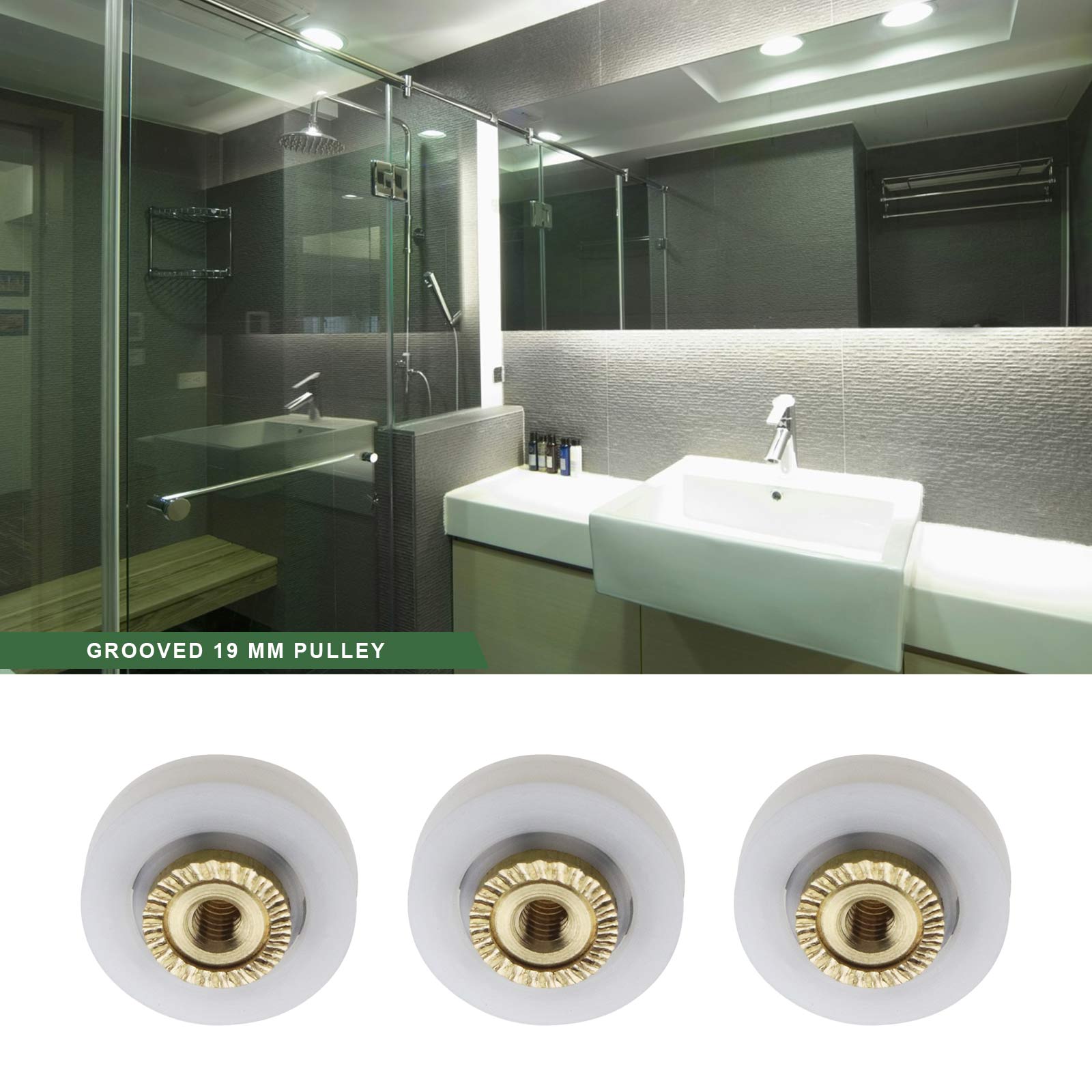 8x Shower Door ROLLERS/Runners/Wheels 19mm Diameter ...
