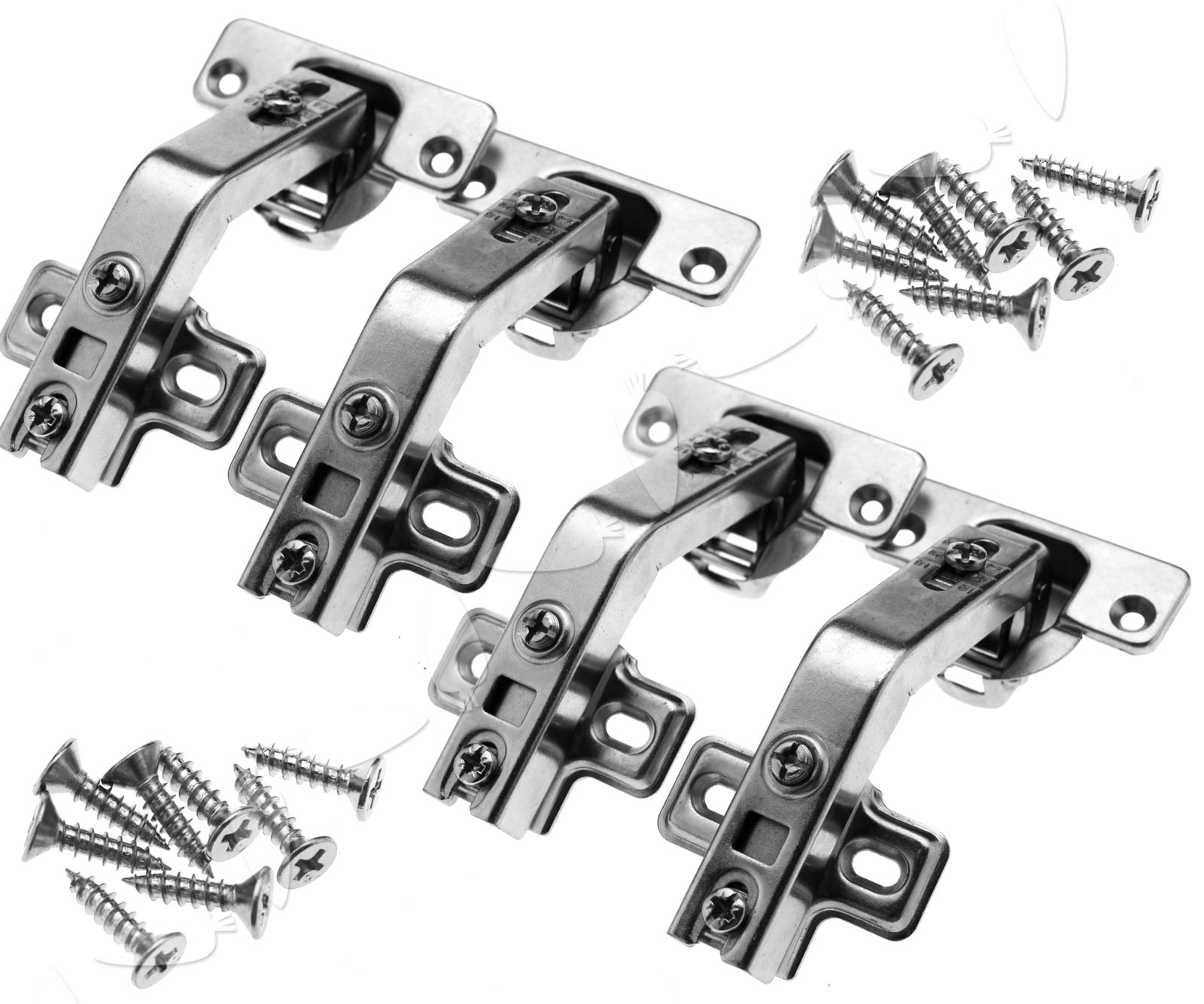 4x 135º Two Holes Corner Folded Door Hinges Wardrobe Kitchen