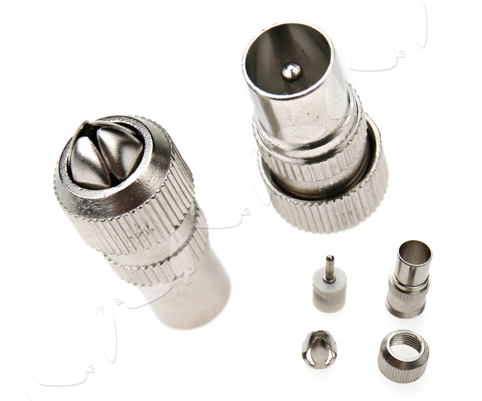 5x Male Plug to F Type Female Socket TV Aerial Coaxial Cable Connector