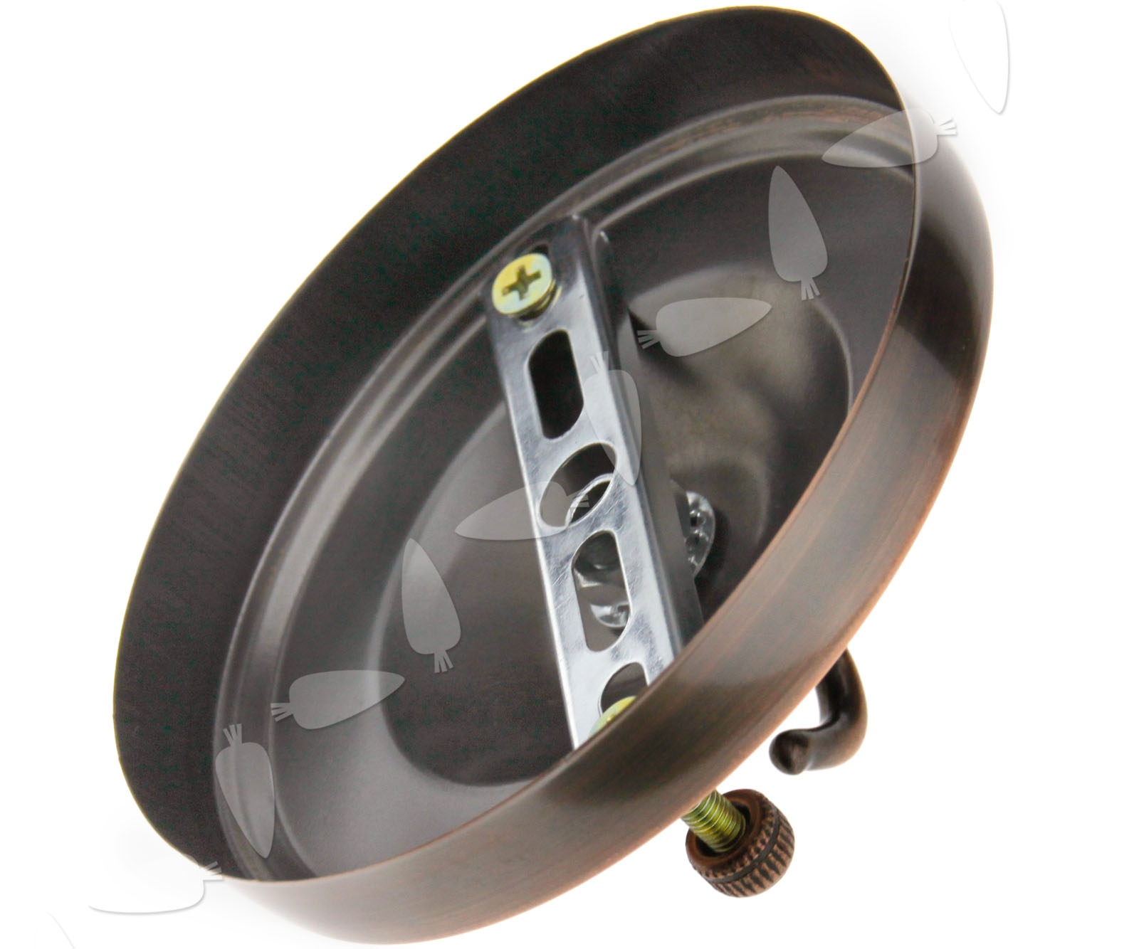 2tlg Deckenhaken Platte Wandhaken Halterung für Deckenlampe Rot Messing