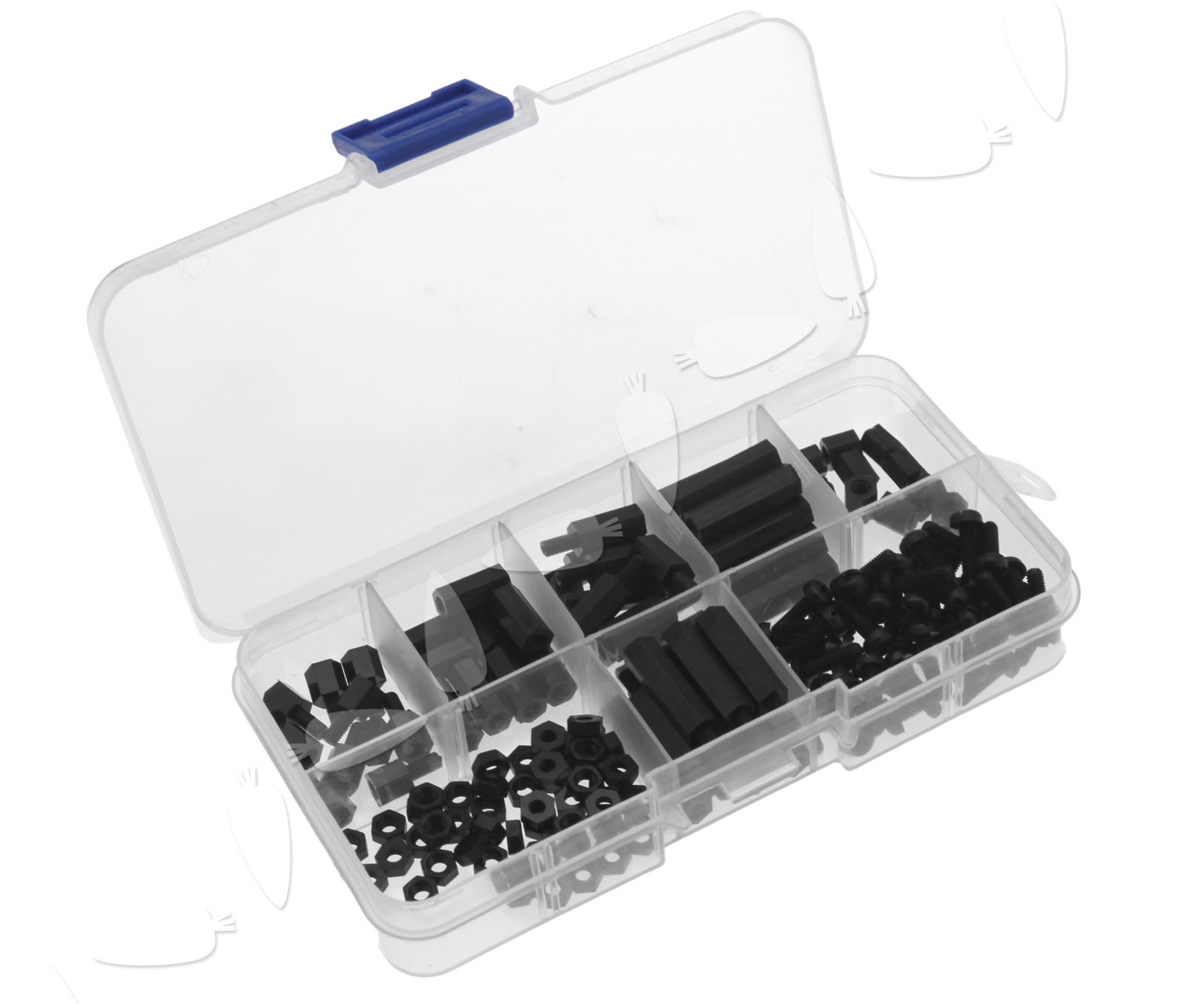 Kit of 160PCS Nylon Hex Screw Spacers Nut M3 Standoff Set MF Black