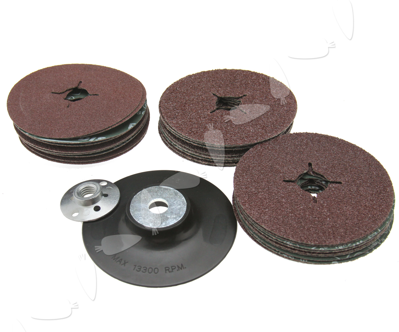 Universel 3 Size 24/36/60 Grit Rubber Backing Pad 115mm Fits Angle