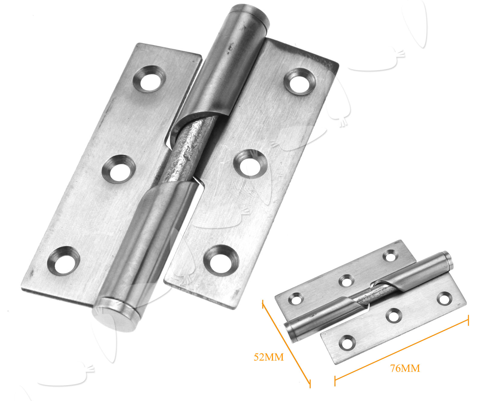 Pair of 3" Stainless Steel Rising Butt Right Handed Lift Off Door Hinge