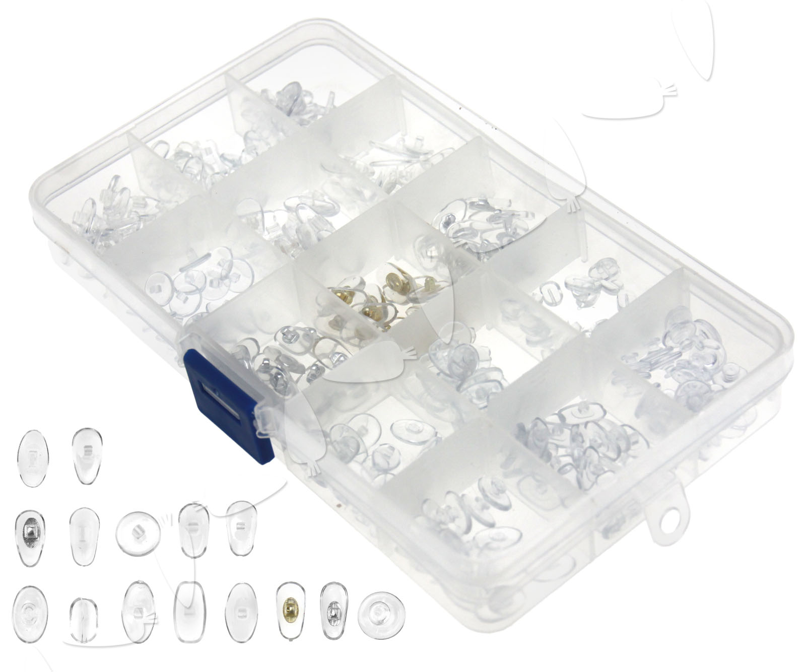 Soft Silicone Glasses Repair Tool Eyeglass Nose Pads Kit Assorted with Case 702921694190 eBay