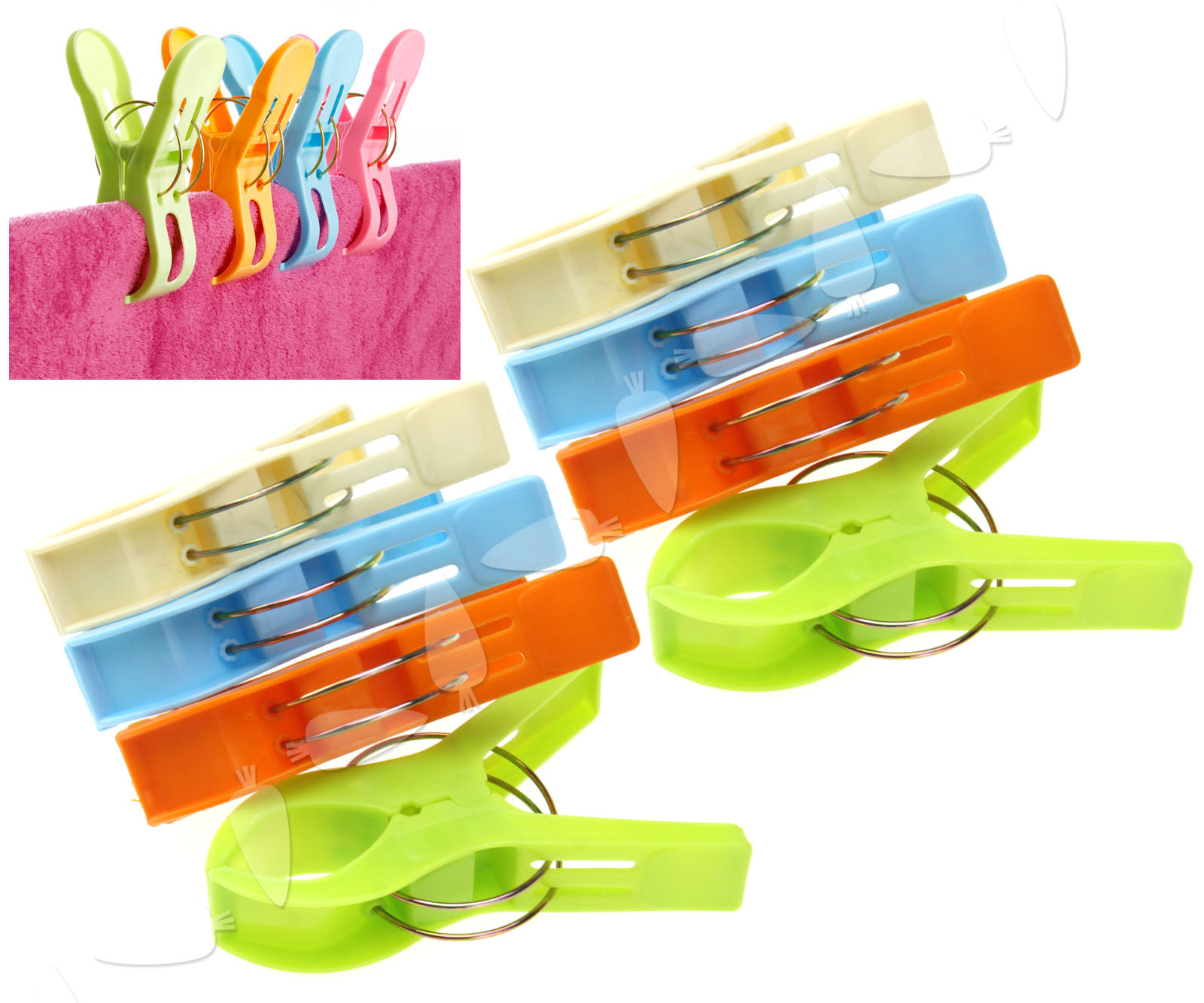 8PCS Bright Color Large Size Clothespins Plastic Clothes Underwear Clips eBay