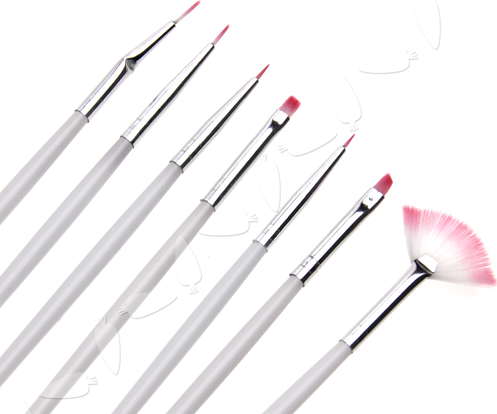 7pcs Fine Flat Pointed Artist Cake Brush Kit Paint Sugarcraft Dusting