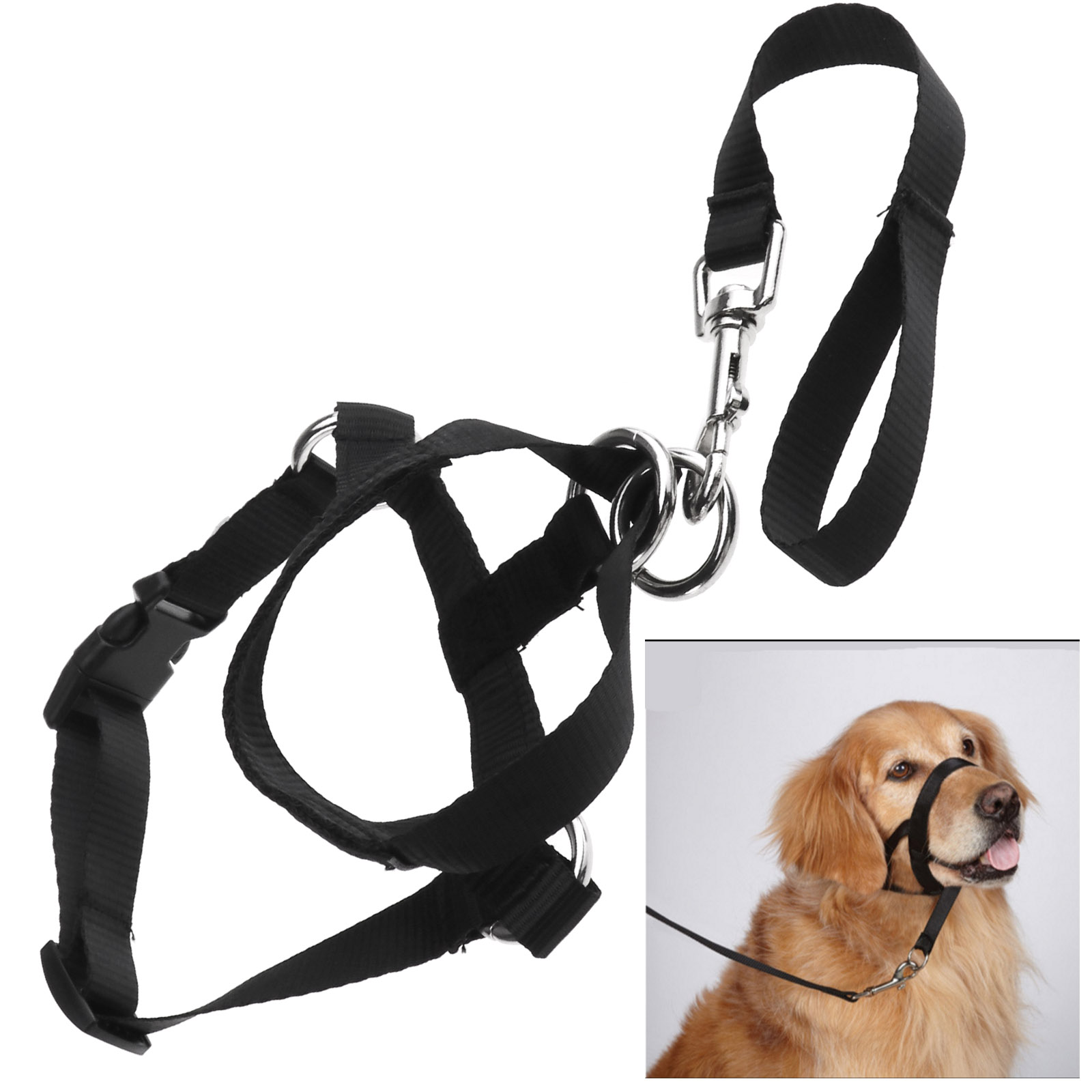 dog muzzle halti head collar stops dog pulling halter training nose size l image 2