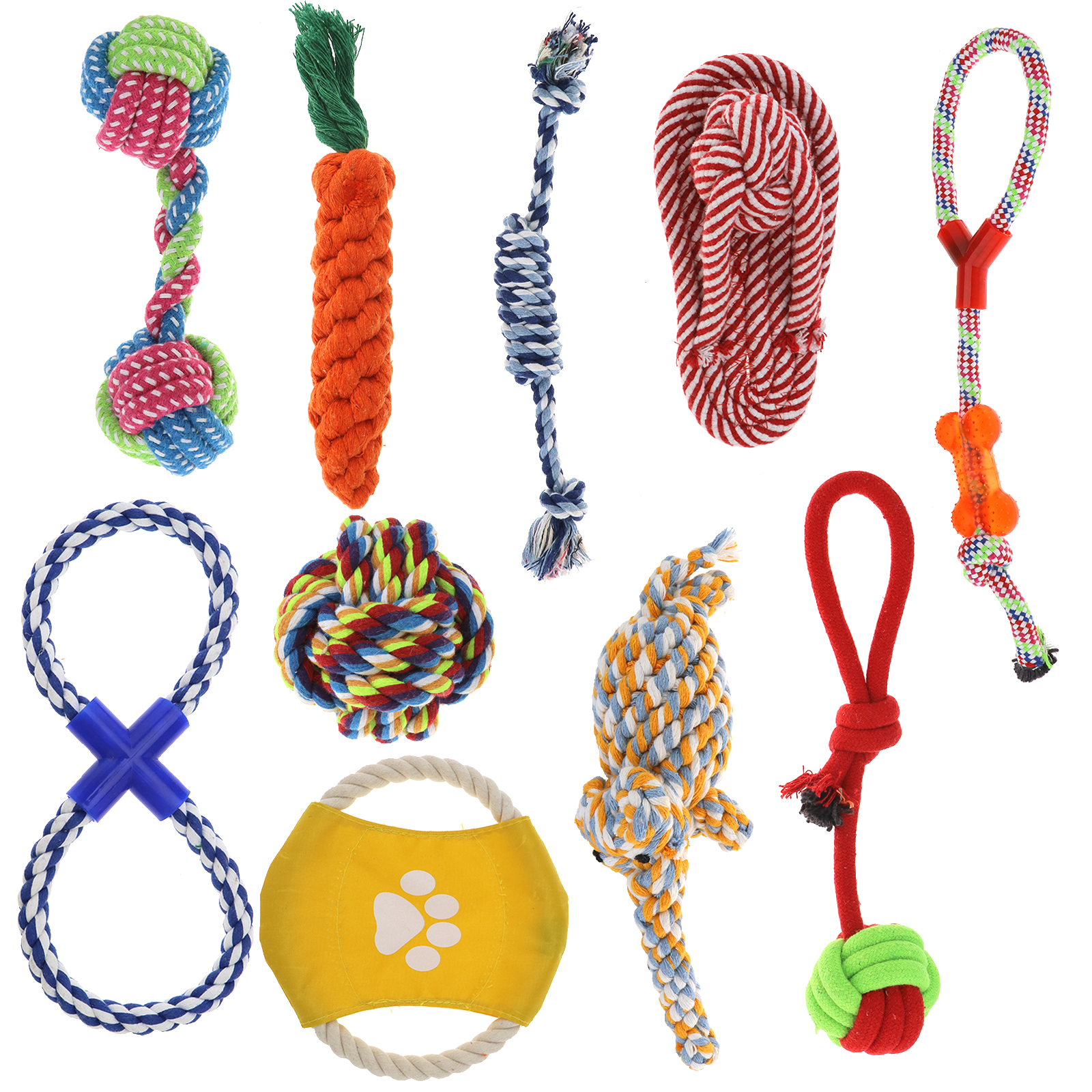 10stk Hunde Spielzeug aus Seil Kauspielzeug Hundespielzeug Set Hund