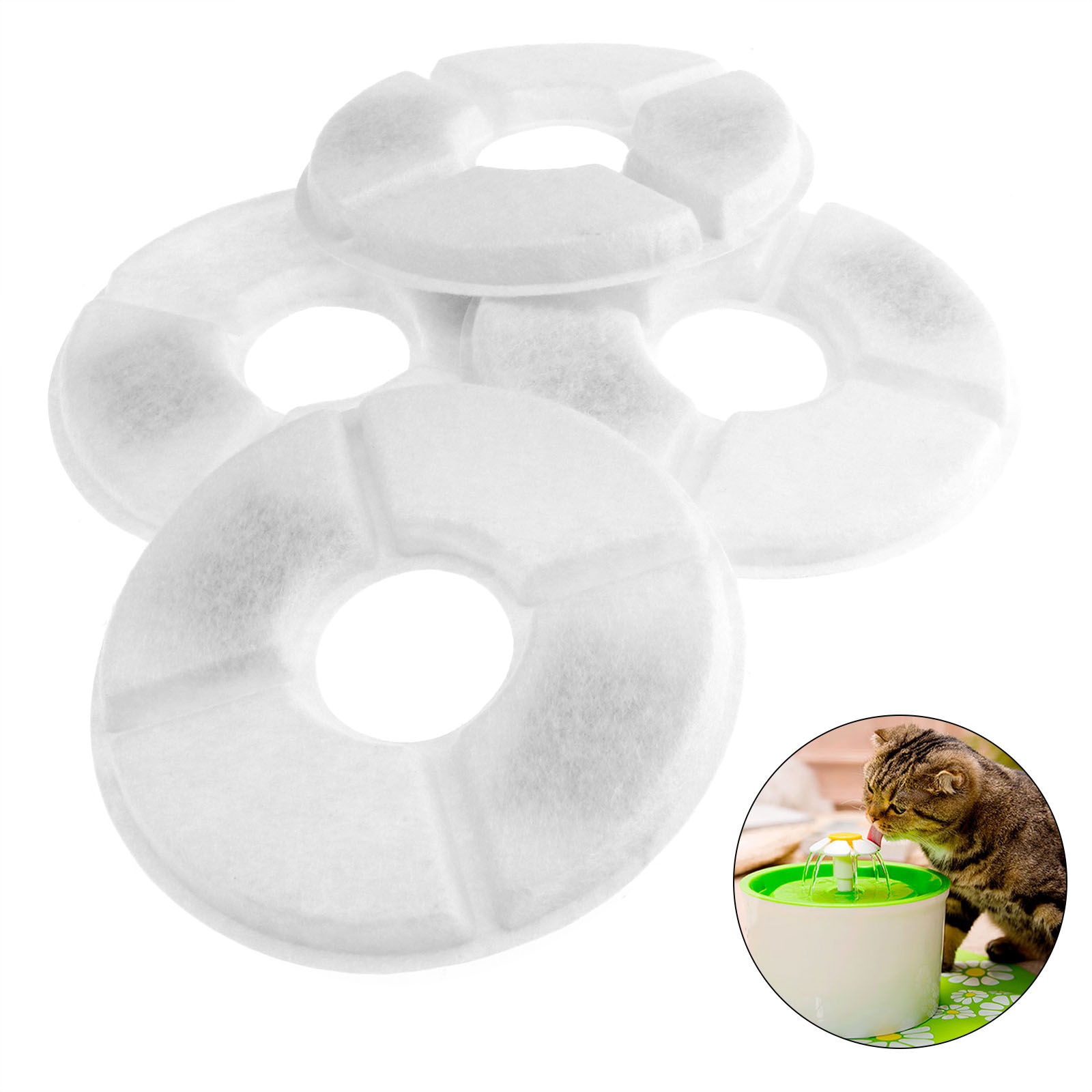 Pet Water Fountain Replacement Filters for Dogs Cats Drinking Flower 4