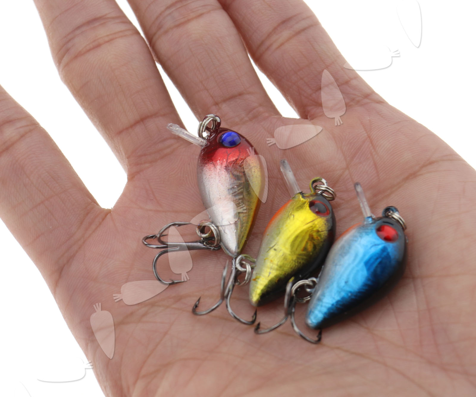 3D Plugs 10 Micro Jerk Crank Plugs Bait Fishing Lures Snap Bean Perch