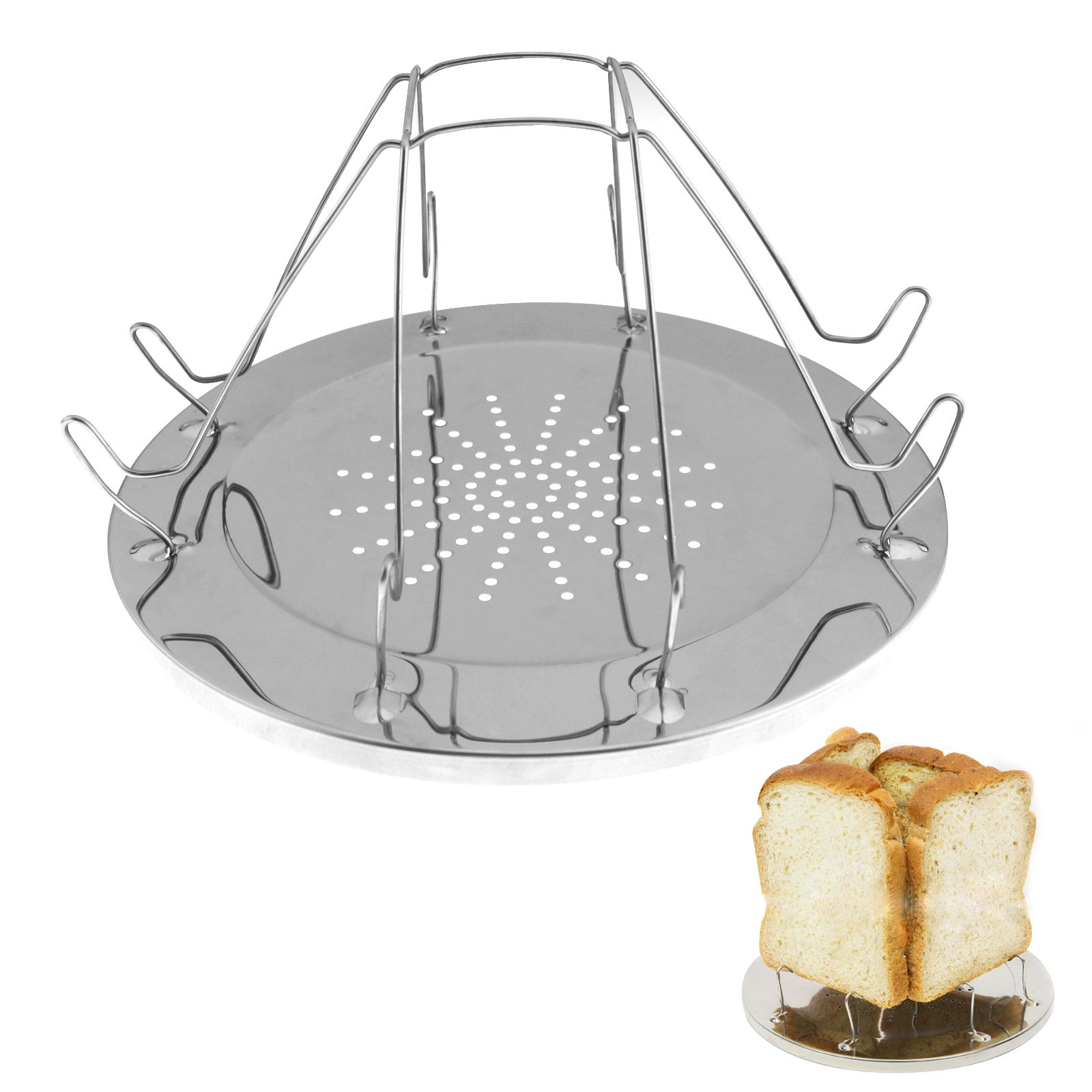 4 Slice Folding Camping Toaster For Gas Hob Cooker Gas Stoves Cooker