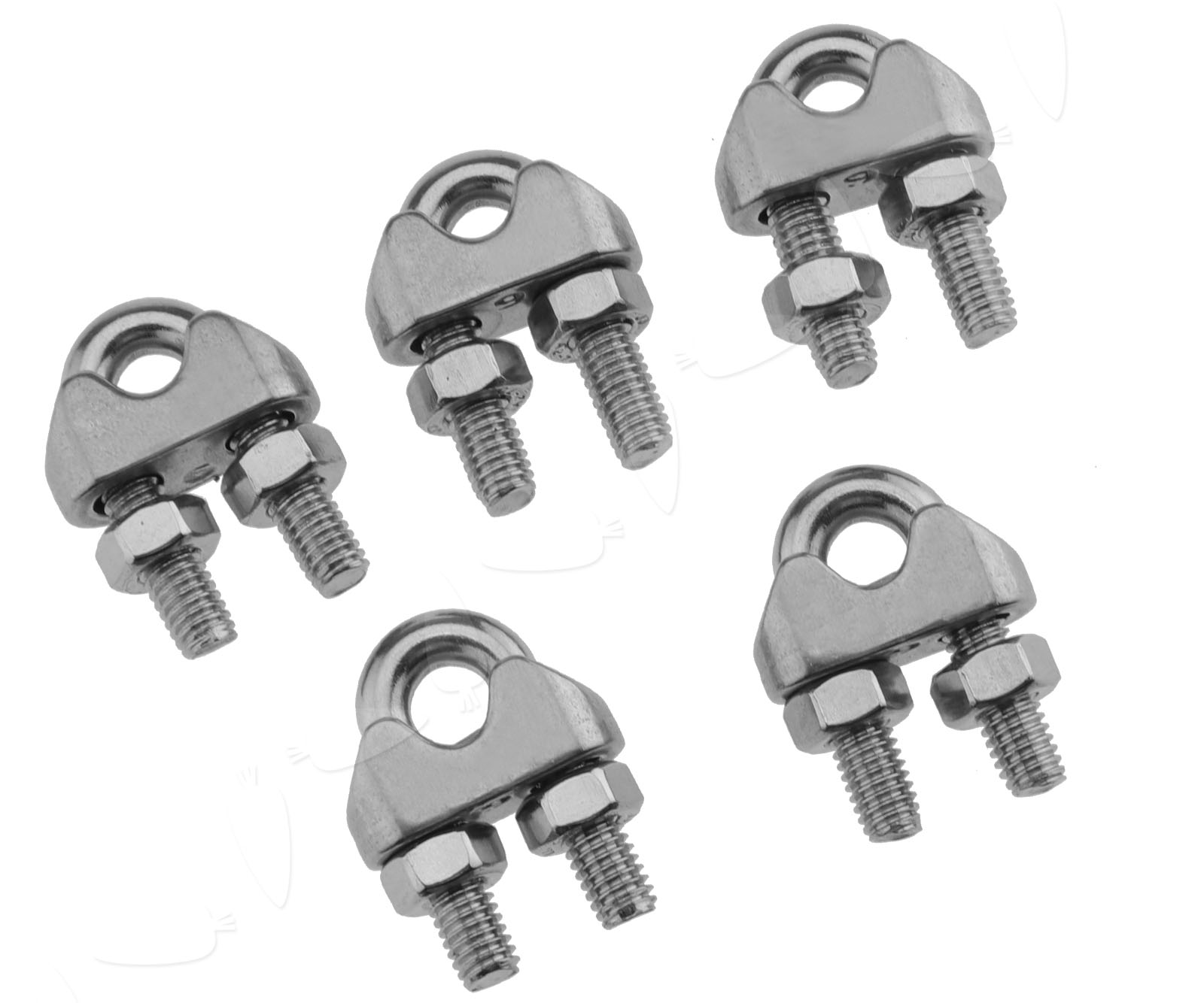 10pcs Stainless Steel Wire Rope Grip Clip Cable Clamp 6mm Fastener U