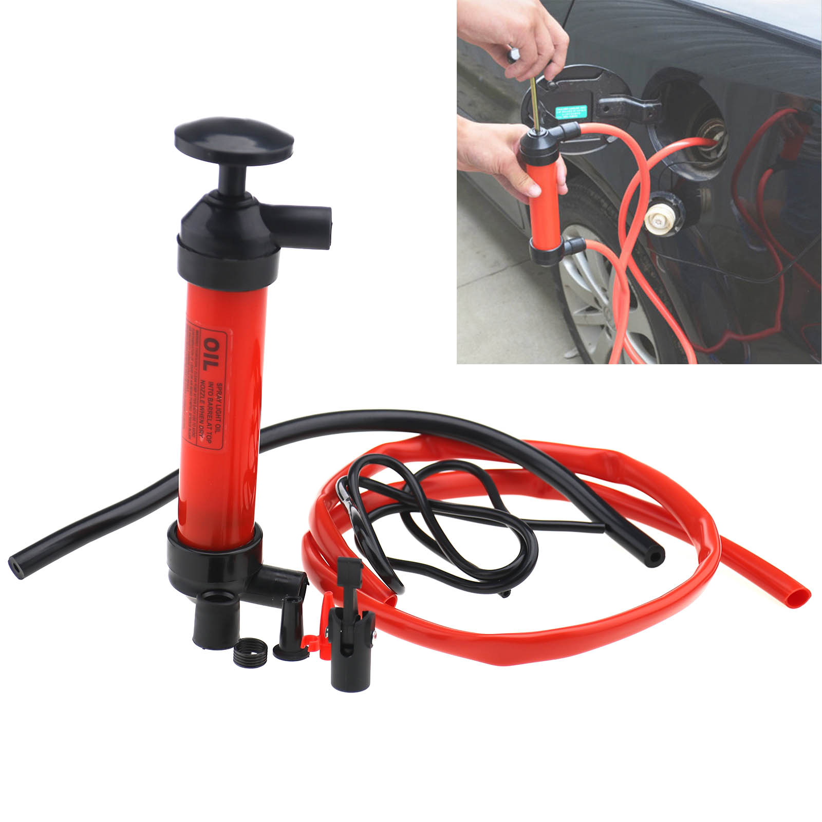 W2 3 in 1 Car Air Oil Siphon Water Liquid Fuel Oil Extractor Inflator