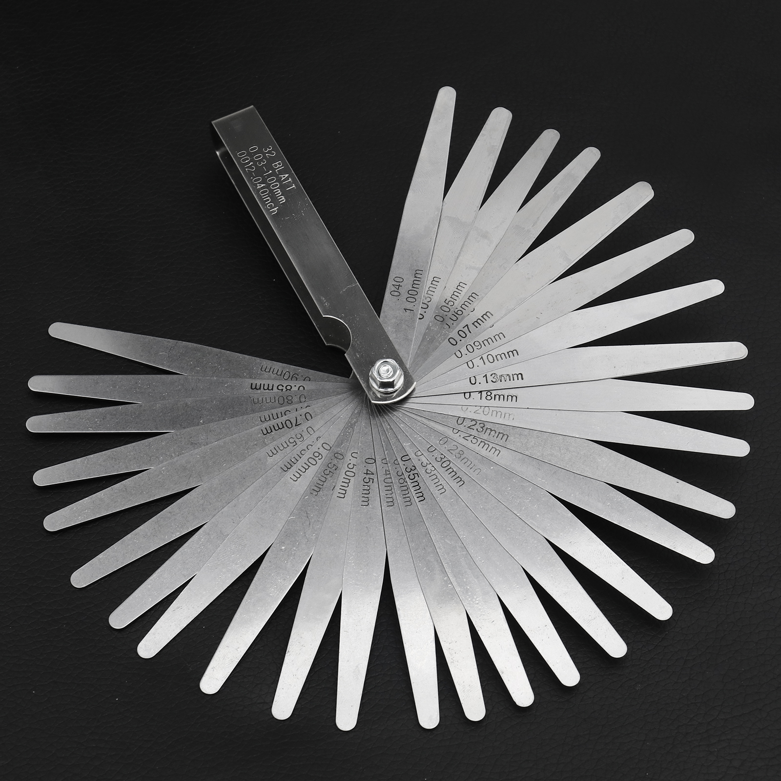 32 Blade Metric and Imperial Feeler Gauge MM Inch Thicknes Measure