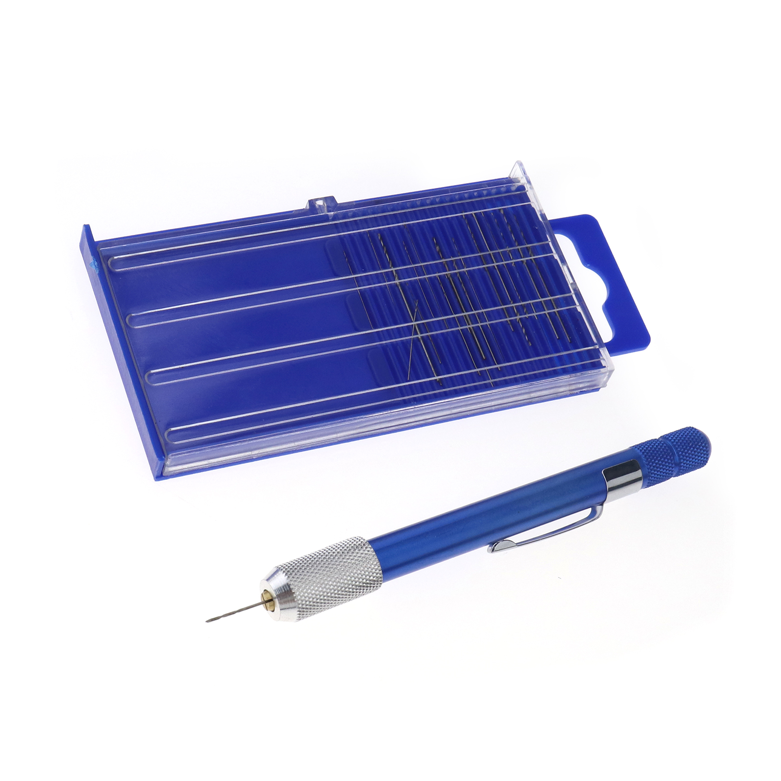 20pc Blue HSS Twist Mini Drill Bit Wire Gauge Set Index 6180 Plastic