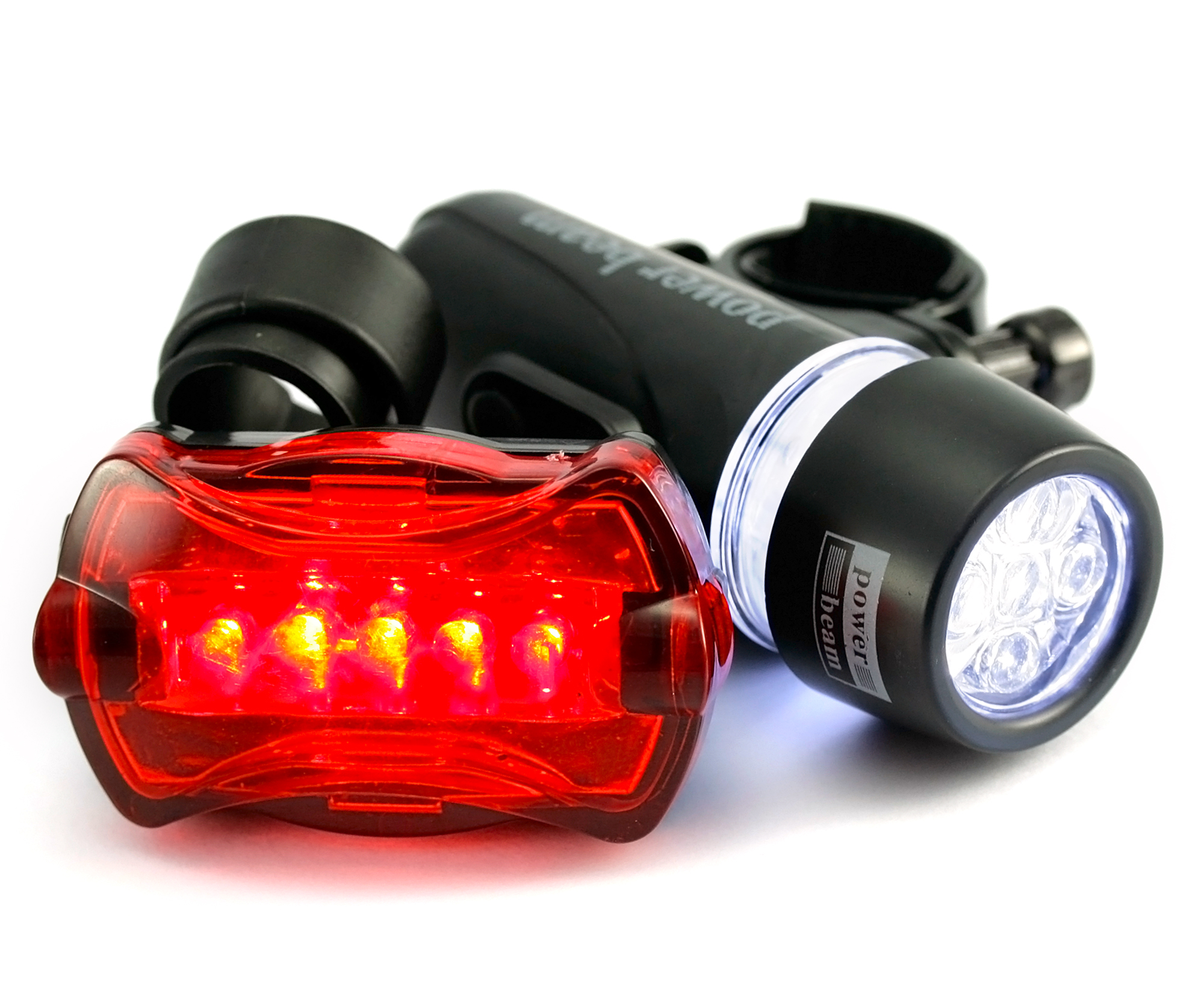 Ultra Bright Waterproof 5 LED Bike Head Light 5 LED Rear Flashlight