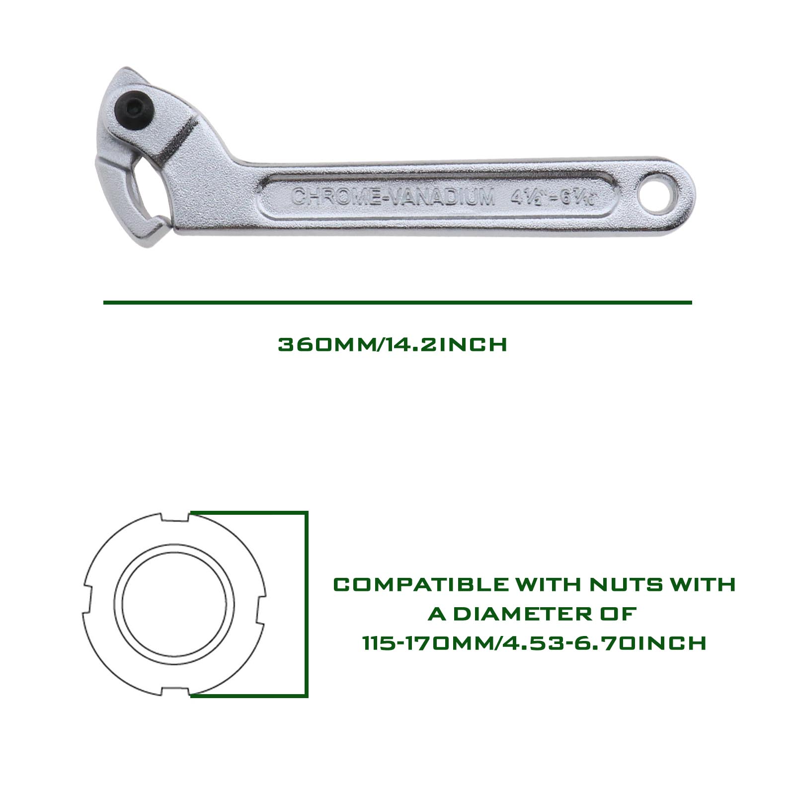 Adjustable Hook Wrench C Spanner Tool 115170mm" Motorcycle Suspension