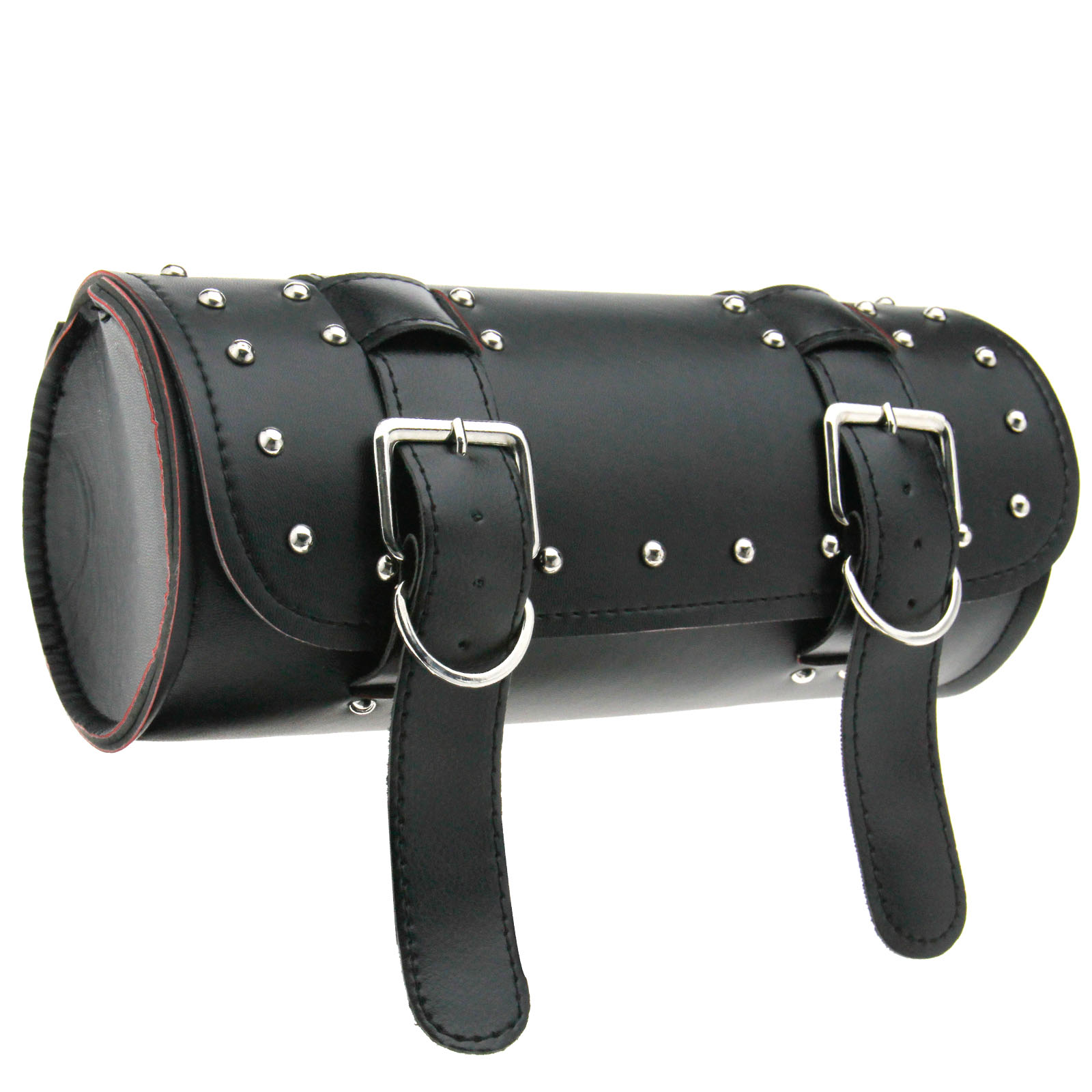 Black Leather Motorcycle/Motorbike Tool Roll Saddle Bag Luggage For AU