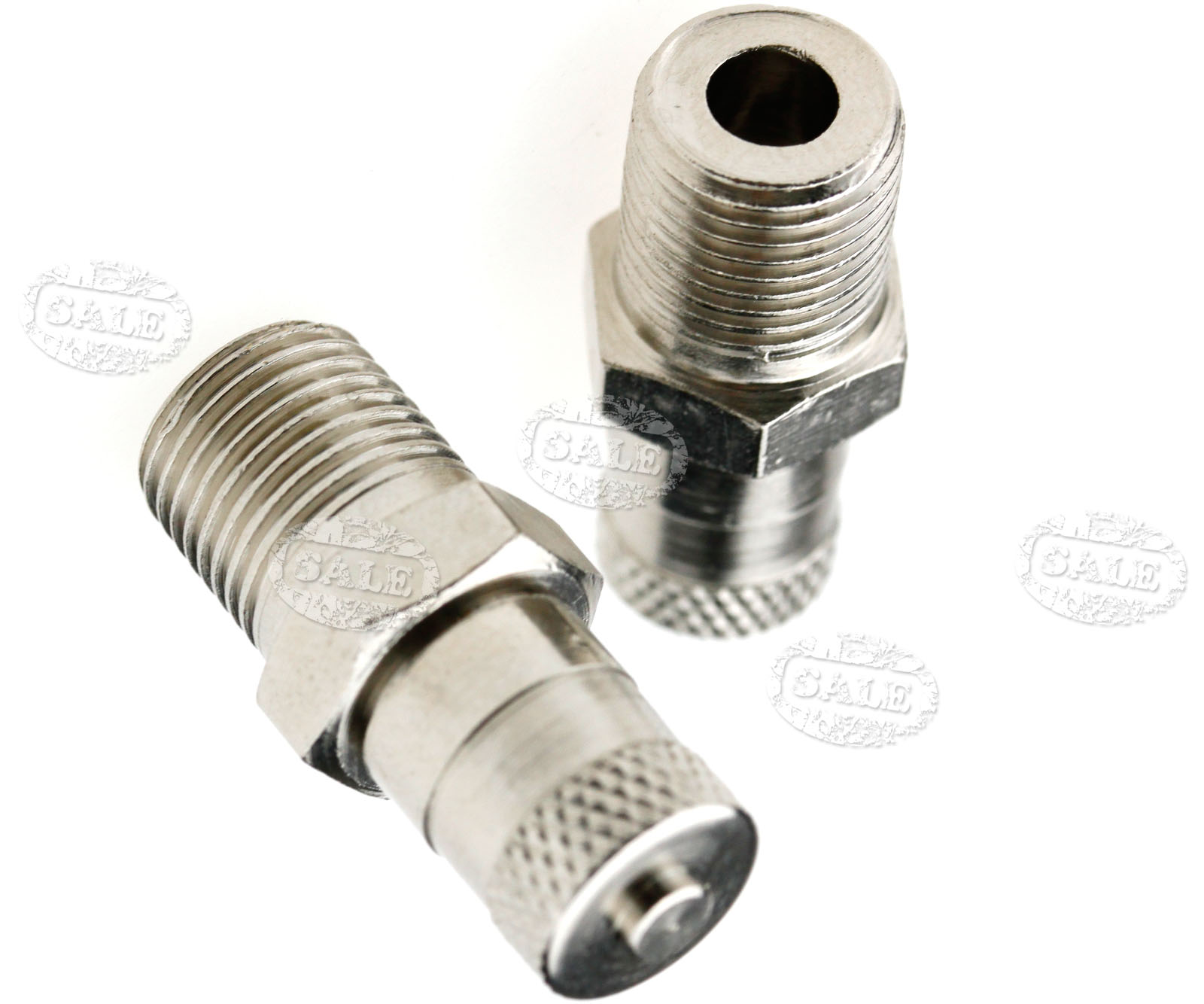 2X 1/8" BSP BSPT SCHRADER TANK VALVE 25MM WHEEL AIR COMPRESSOR 500 PSI