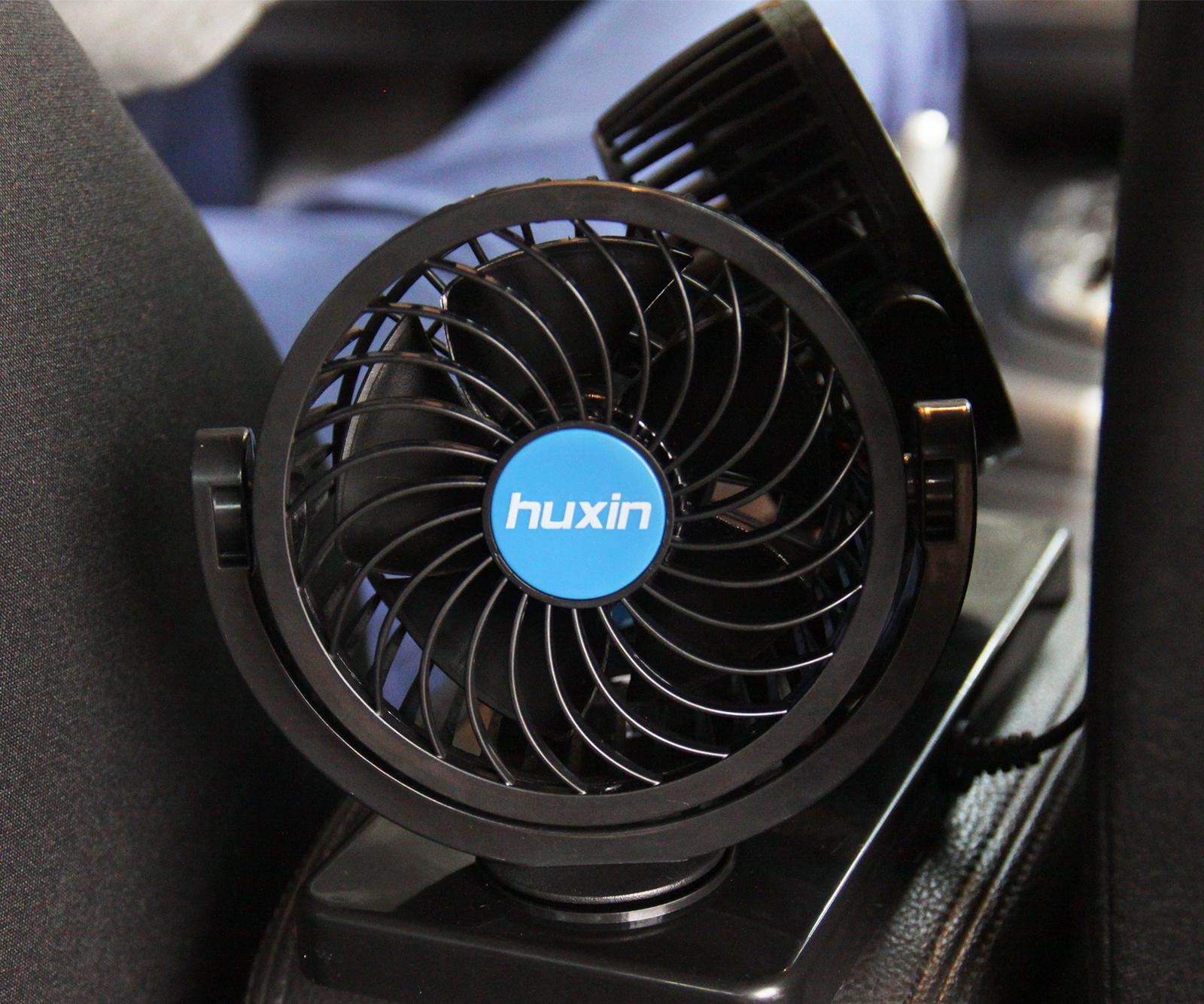 CAR COOLING AIR Fan 360° Round Dual Head 2 Speed Adjustable Quiet