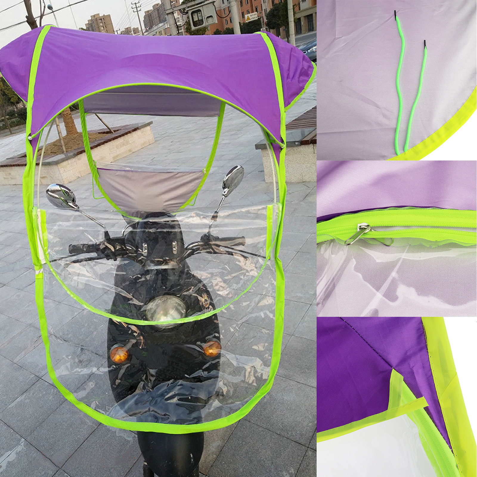Purple Motor Scooter Umbrella Mobility Sunshade & Rain Cover Waterproof
