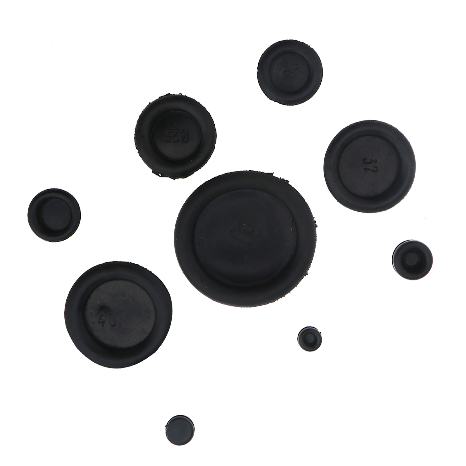 130pcs Cable Blanking Rubber Closed Grommets Assorted Box Kit Set 6