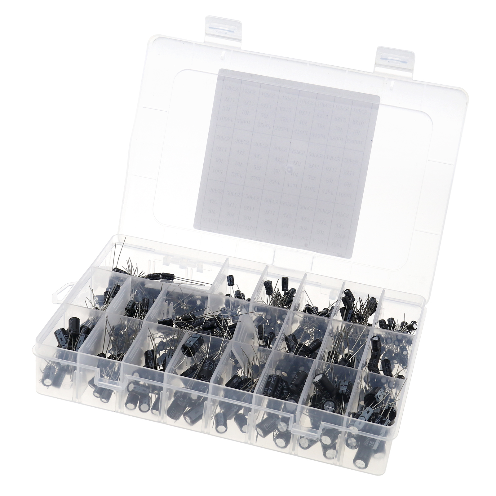 500pcs 24 Values Electrolytic Capacitor Assortment Kit 0.1UF-1000UF 10V-50V Box