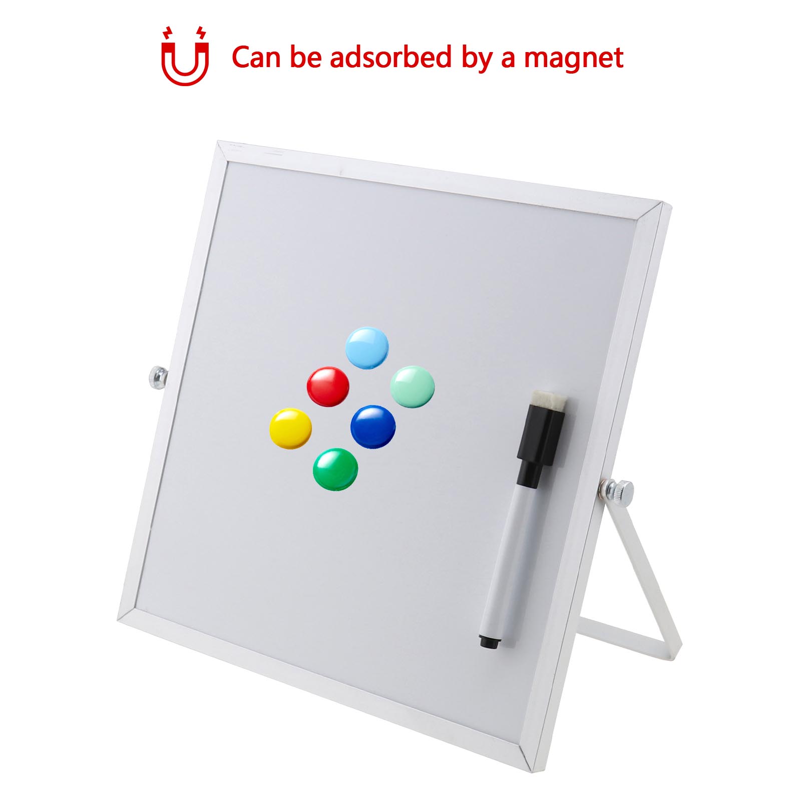 Double Sided Desktop Whiteboard with Stand Whiteboard Set 25x25cm 4894669477466 eBay