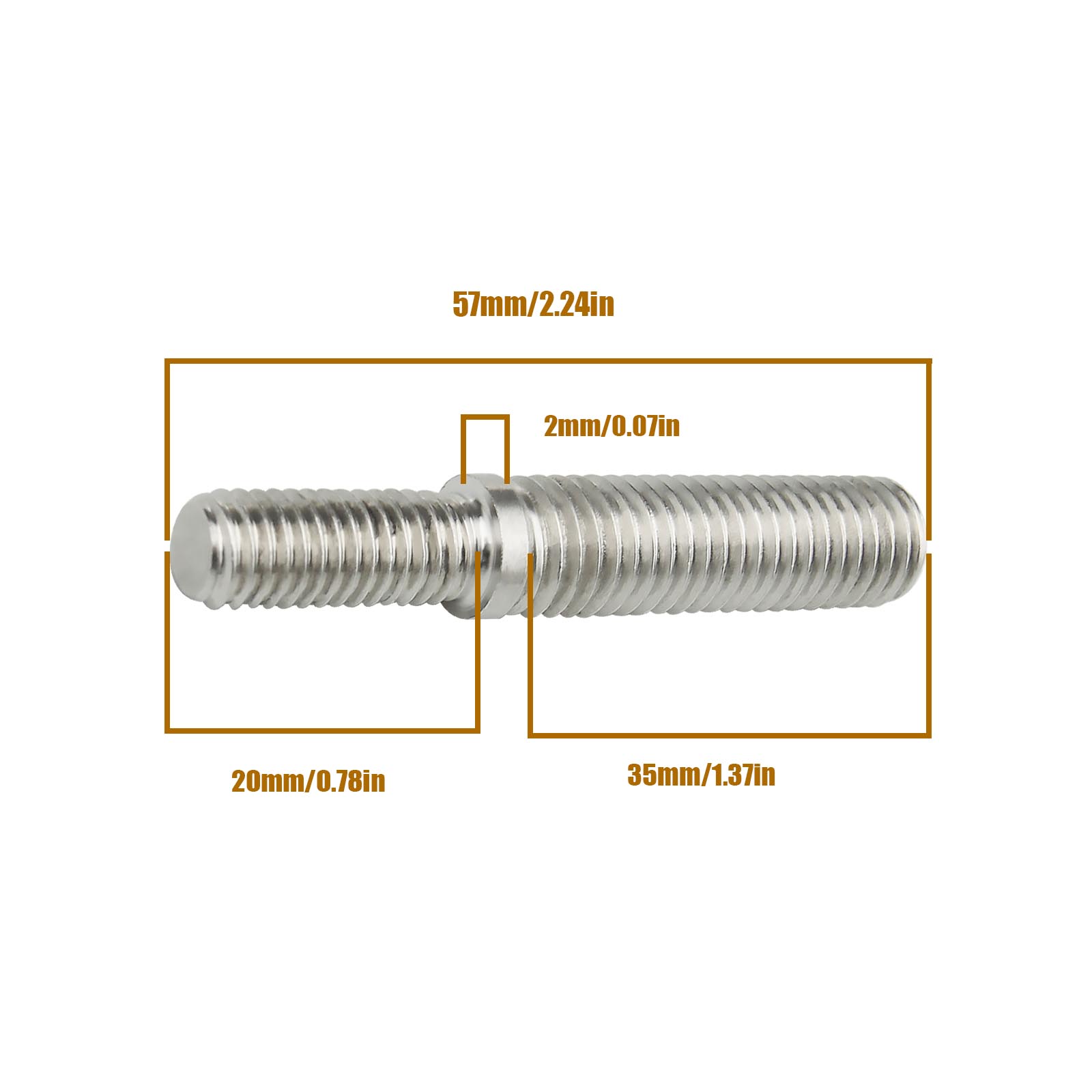 2x Stainless Steel Thread Reduction Adapter Bolts M6 to M8/M8 to M10