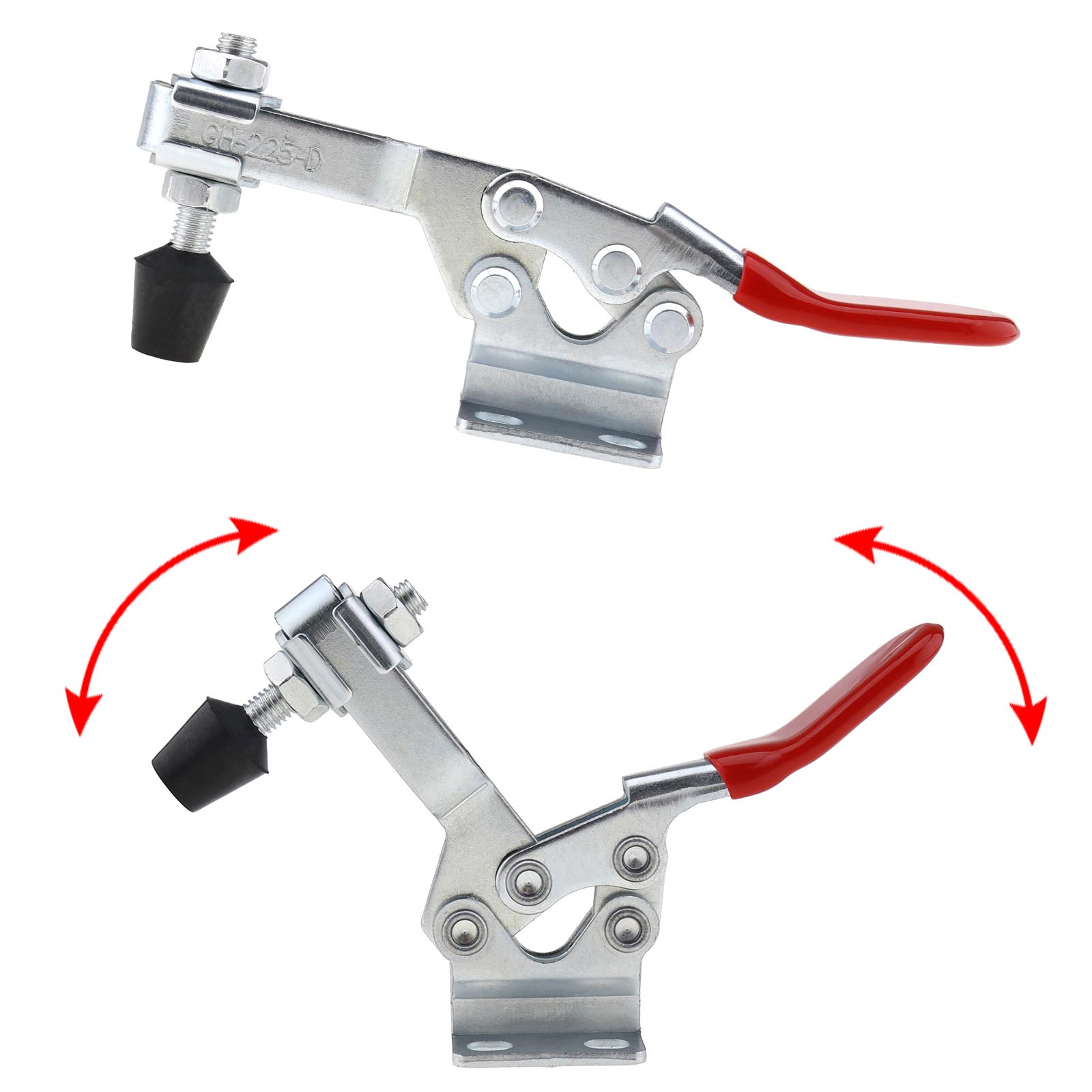 5Pcs GH225D Horizontal Bar Toggle Clamp Kit Quick Release Handle Tool