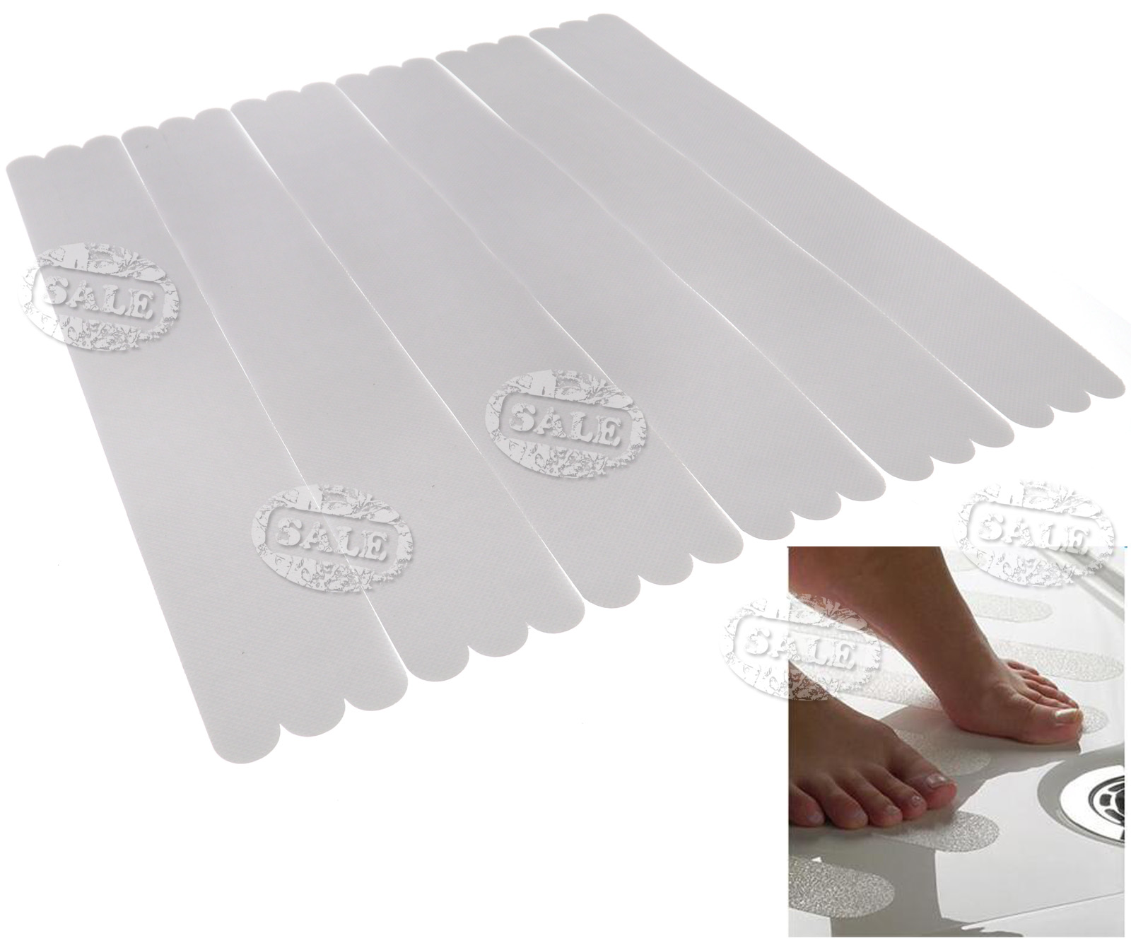 18 Clear Anti Skid Bath Grip Sticker NonSlip Shower Strip Pad Floor