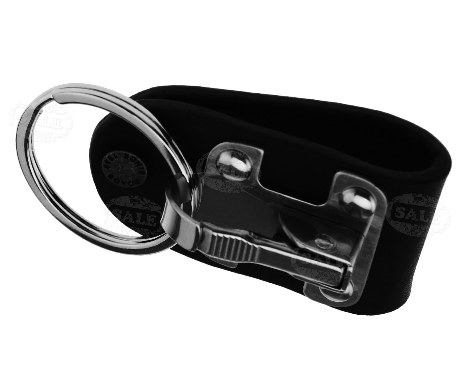 Leather Belt Loop Clips Key Chain Holder Stainless Steel Keyring