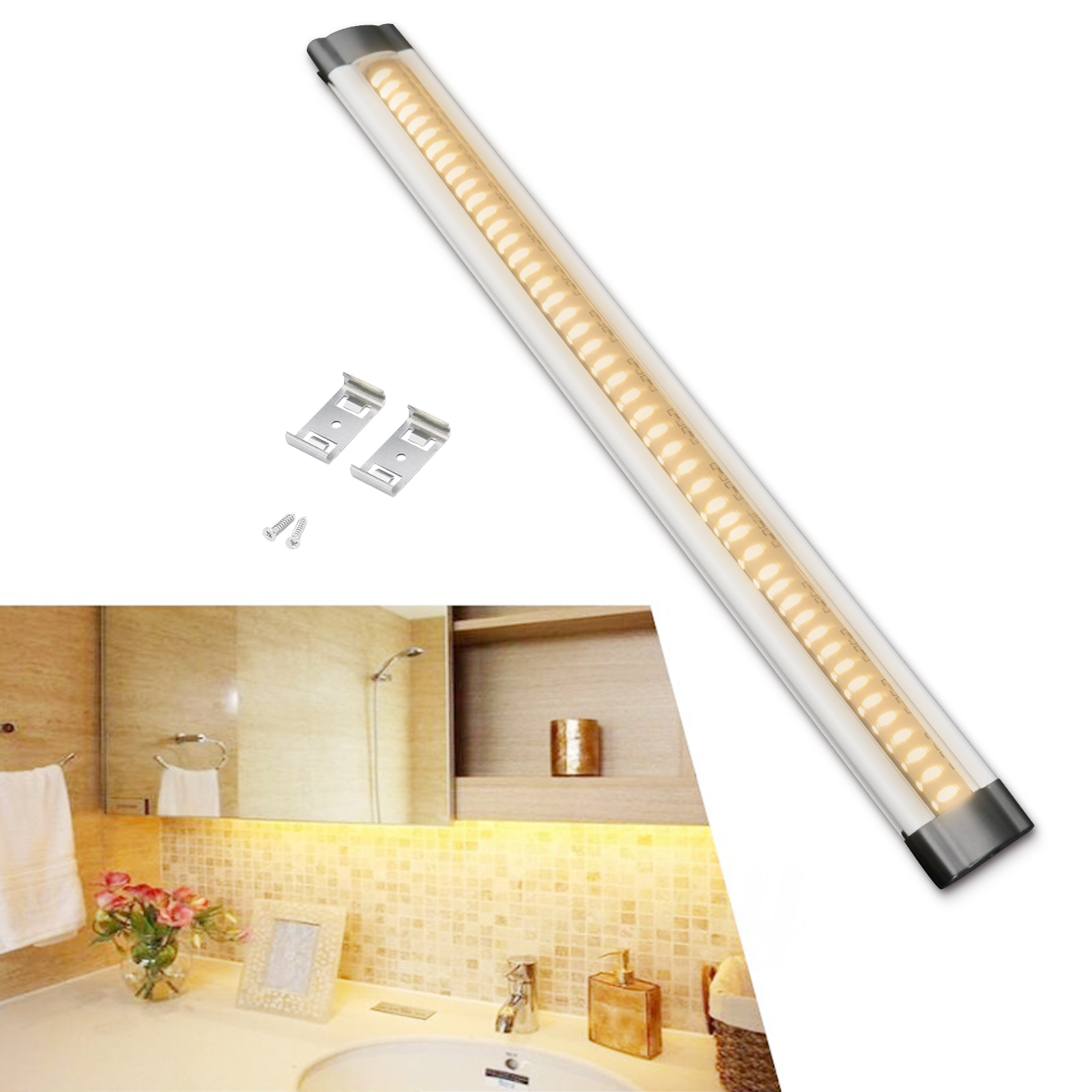 12V LED Under Cupboard Lamp Strip Light Fittings Set For Home