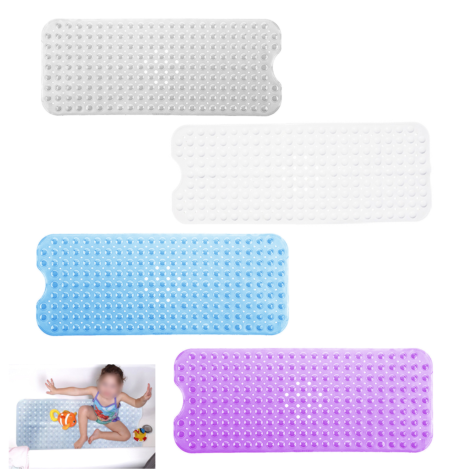 Non Slip Long Safety Bath Mat Anti Skid Shower Bathtub Rubber Non Slip Long Safety Bath Mat Anti Skid Shower Bathtub Rubber With 4color